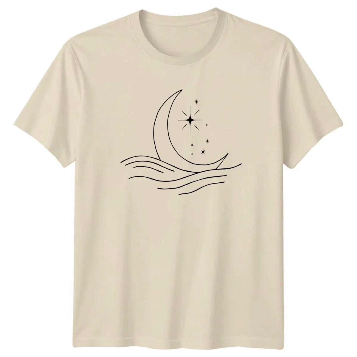 Crescent Moon And Stars Over T-Shirt Boho Celestial Nature Unisex T-shirt, Sweatshirt, Hoodie, Long Sleeve Tee - T-Shirt, Sweatshirt, Hoodie