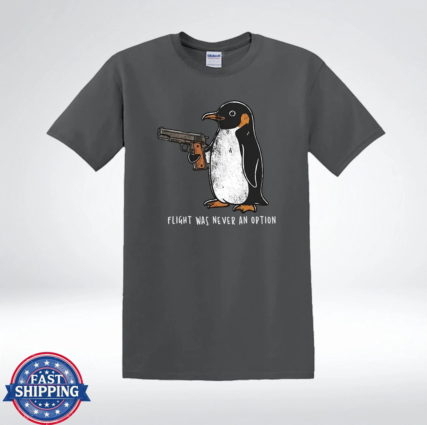 Funny Penguin Flight Was Never An Option Graphic T-Shirt Unisex T-shirt, Sweatshirt, Hoodie, Long Sleeve Tee - T-Shirt, Sweatshirt, Hoodie