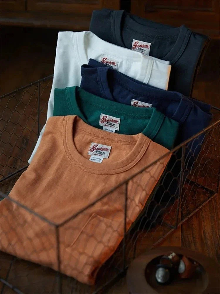 Bronson Loopwheel Pocket T-Shirt 220g Slub Cotton Mens Seamless Side Tee Unisex T-shirt, Sweatshirt, Hoodie, Long Sleeve Tee - T-Shirt, Sweatshirt, Hoodie