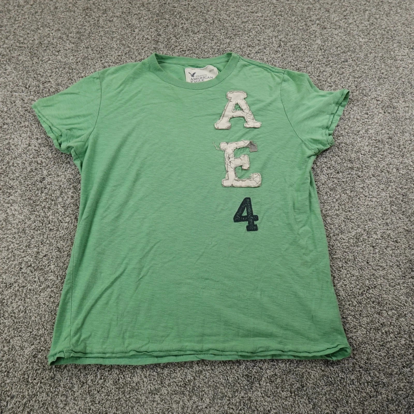 American Eagle Shirt Mens M Green Applique Logo Grunge Short Sleeve Preppy Y2K Unisex T-shirt, Sweatshirt, Hoodie, Long Sleeve Tee - T-Shirt, Sweatshirt, Hoodie