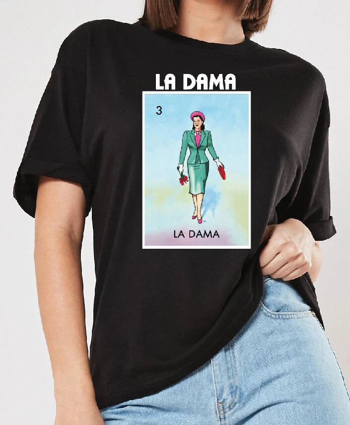 La Dama Loteria Mexican Bingo Short Sleeve V-Neck Shirt Women's Racer back Unisex T-shirt, Sweatshirt, Hoodie, Long Sleeve Tee - T-Shirt, Sweatshirt, Hoodie