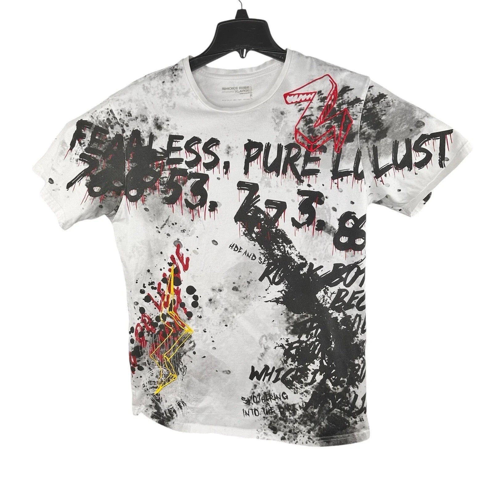 Smoke Rise XL T-Shirt Short Sleeve W/Graffiti Paint Splatter Graphic Design EUC Unisex T-shirt, Sweatshirt, Hoodie, Long Sleeve Tee - T-Shirt, Sweatshirt, Hoodie