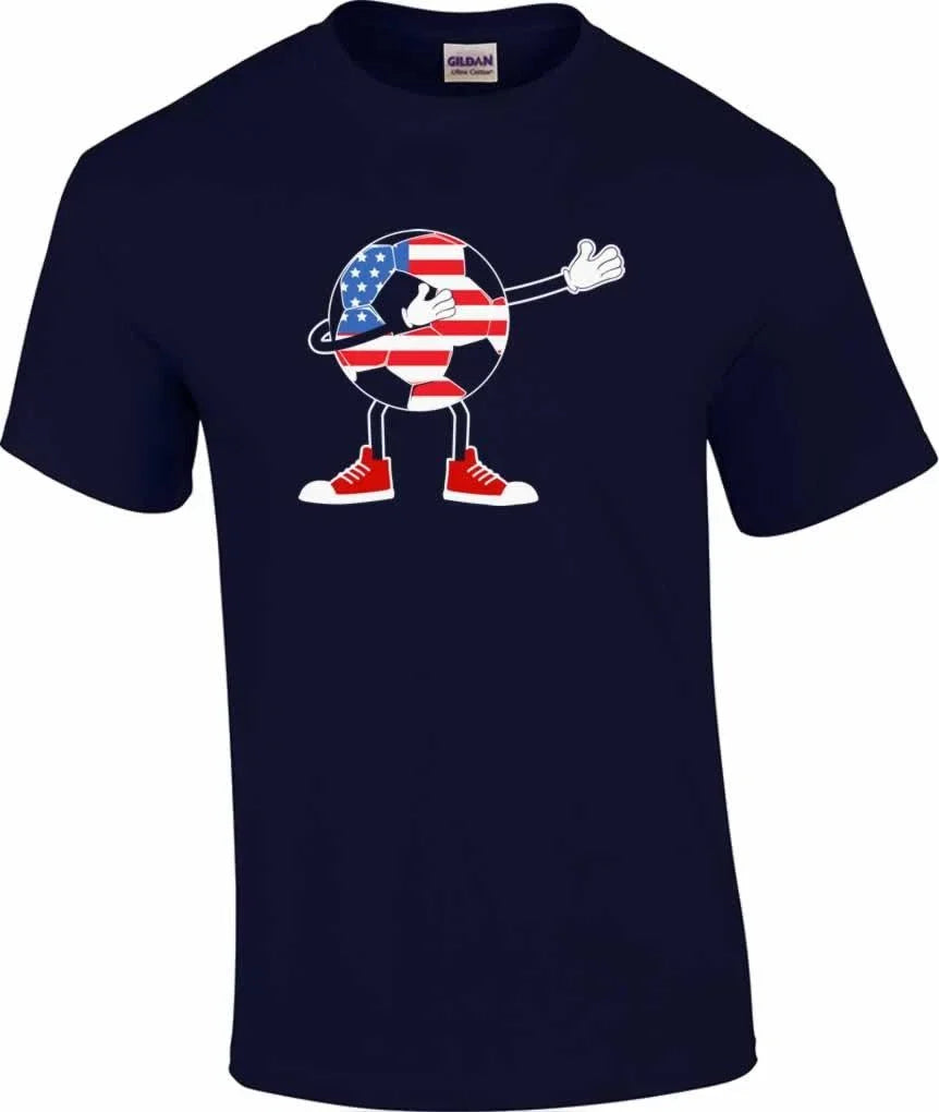 Patriotic Dabbing Flag Soccer Ball T-Shirt Unisex T-shirt, Sweatshirt, Hoodie, Long Sleeve Tee - T-Shirt, Sweatshirt, Hoodie
