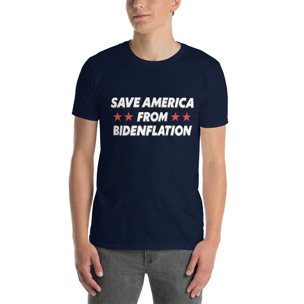 Save America from Bidenflation T-Shirt  Biden Inflation Fuel Gas Prices meme tax Unisex T-shirt, Sweatshirt, Hoodie, Long Sleeve Tee - T-Shirt, Sweatshirt, Hoodie