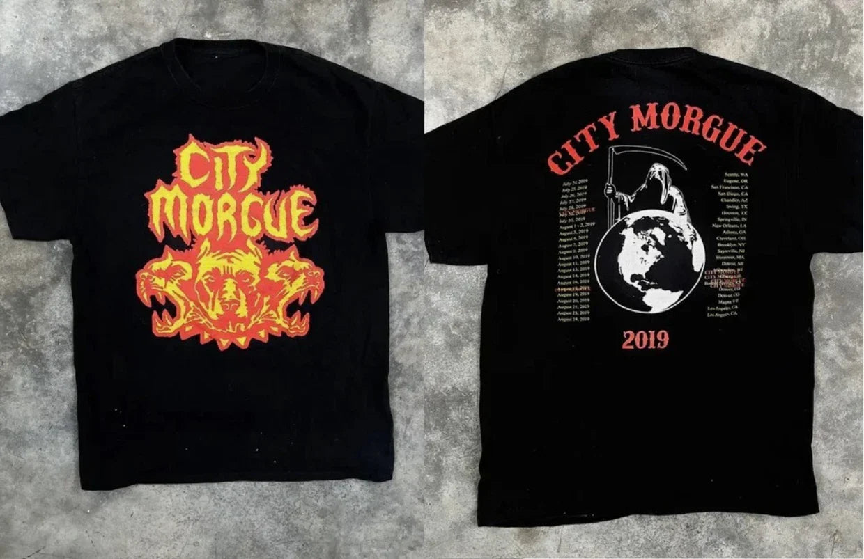 City Morgue Tour Dog's Black 2 Sides Short Sleeve Tee Men Women's Shirt Unisex T-shirt, Sweatshirt, Hoodie, Long Sleeve Tee - T-Shirt, Sweatshirt, Hoodie