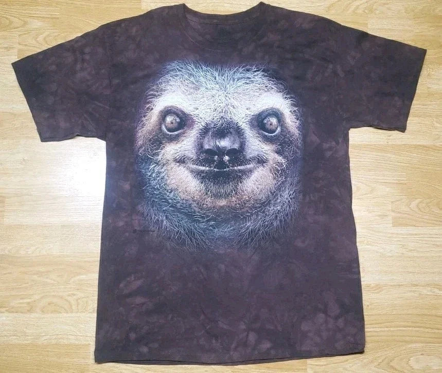 The Mountains Sloth Graphic Acid Washed   T-Shirt Size XLarge Unisex T-shirt, Sweatshirt, Hoodie, Long Sleeve Tee - T-Shirt, Sweatshirt, Hoodie