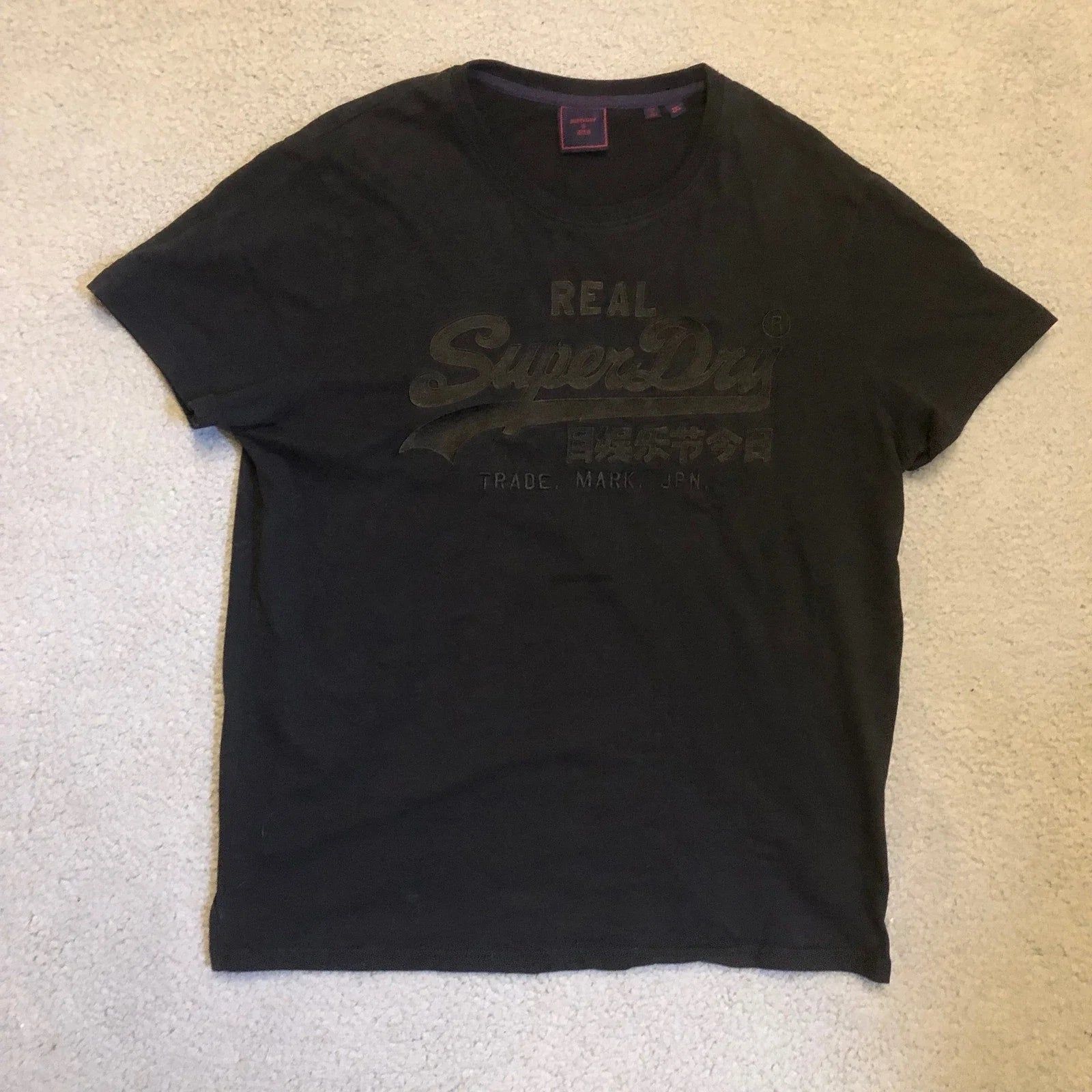 Y2K Superdry Real JPN Black Graphic Tee Shirt Mens Large Short Sleeve Cotton Unisex T-shirt, Sweatshirt, Hoodie, Long Sleeve Tee - T-Shirt, Sweatshirt, Hoodie