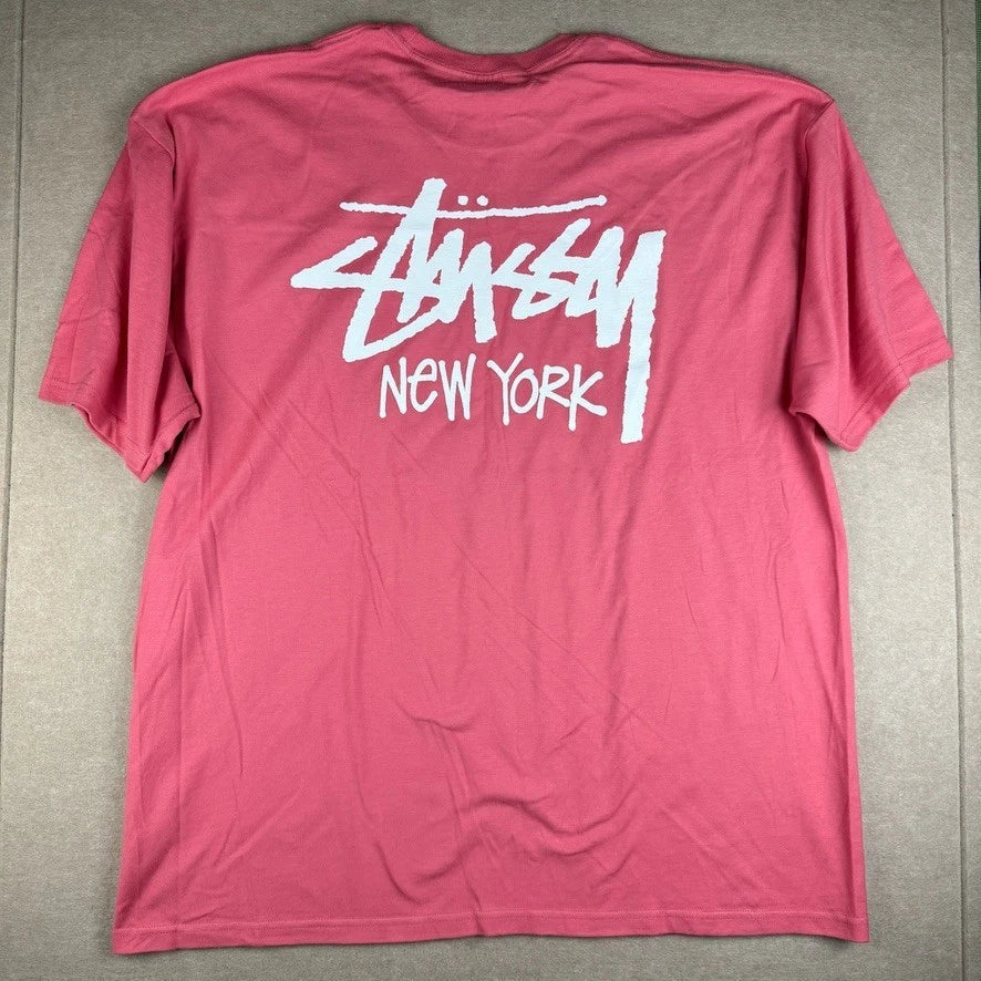 Stussy New York Shirt Mens XXL Pink Streetwear Skateboard Surf Big Logo Tee Unisex T-shirt, Sweatshirt, Hoodie, Long Sleeve Tee - T-Shirt, Sweatshirt, Hoodie