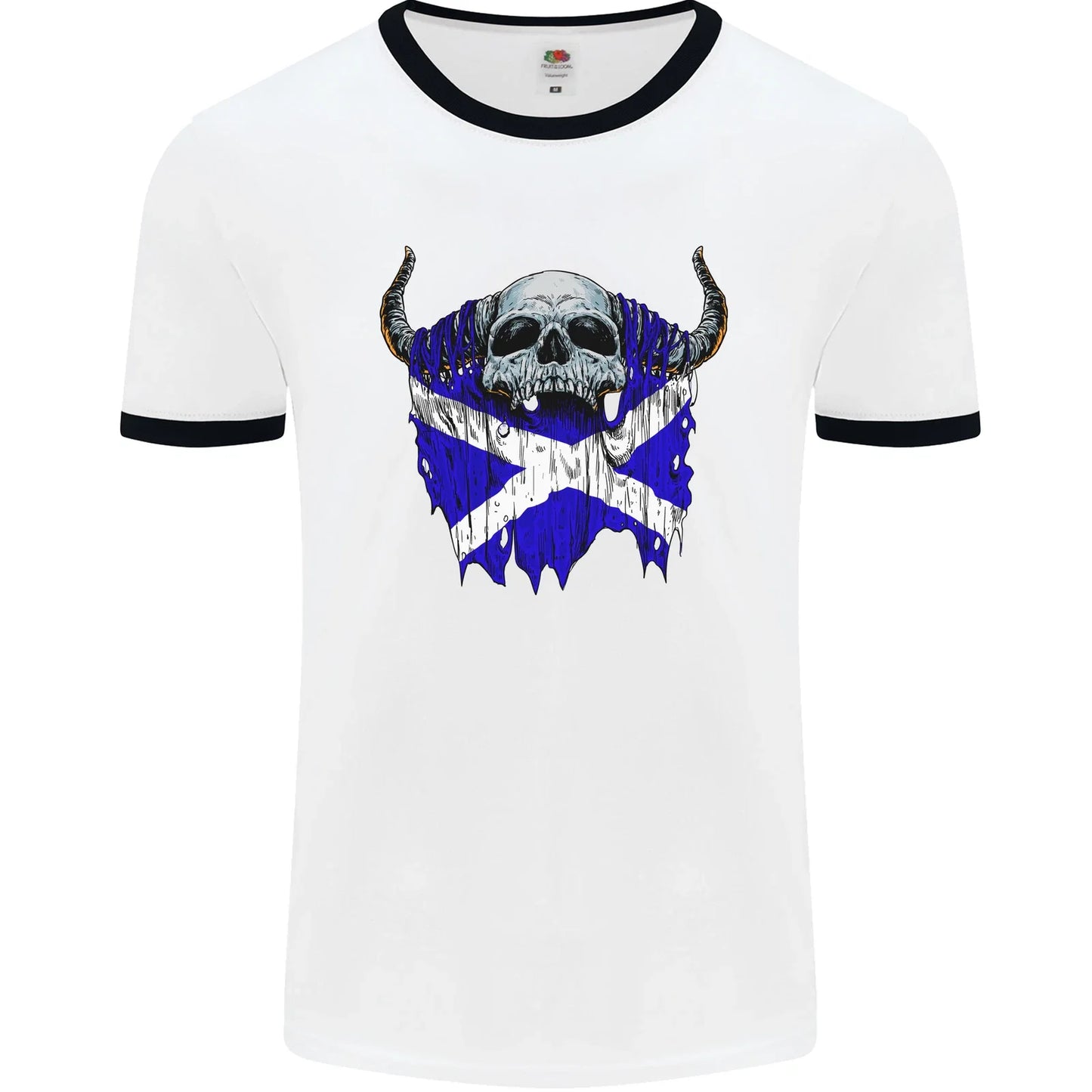 Scotland Flag Skull Scottish Biker Gothic Mens Ringer T-Shirt Unisex T-shirt, Sweatshirt, Hoodie, Long Sleeve Tee - T-Shirt, Sweatshirt, Hoodie