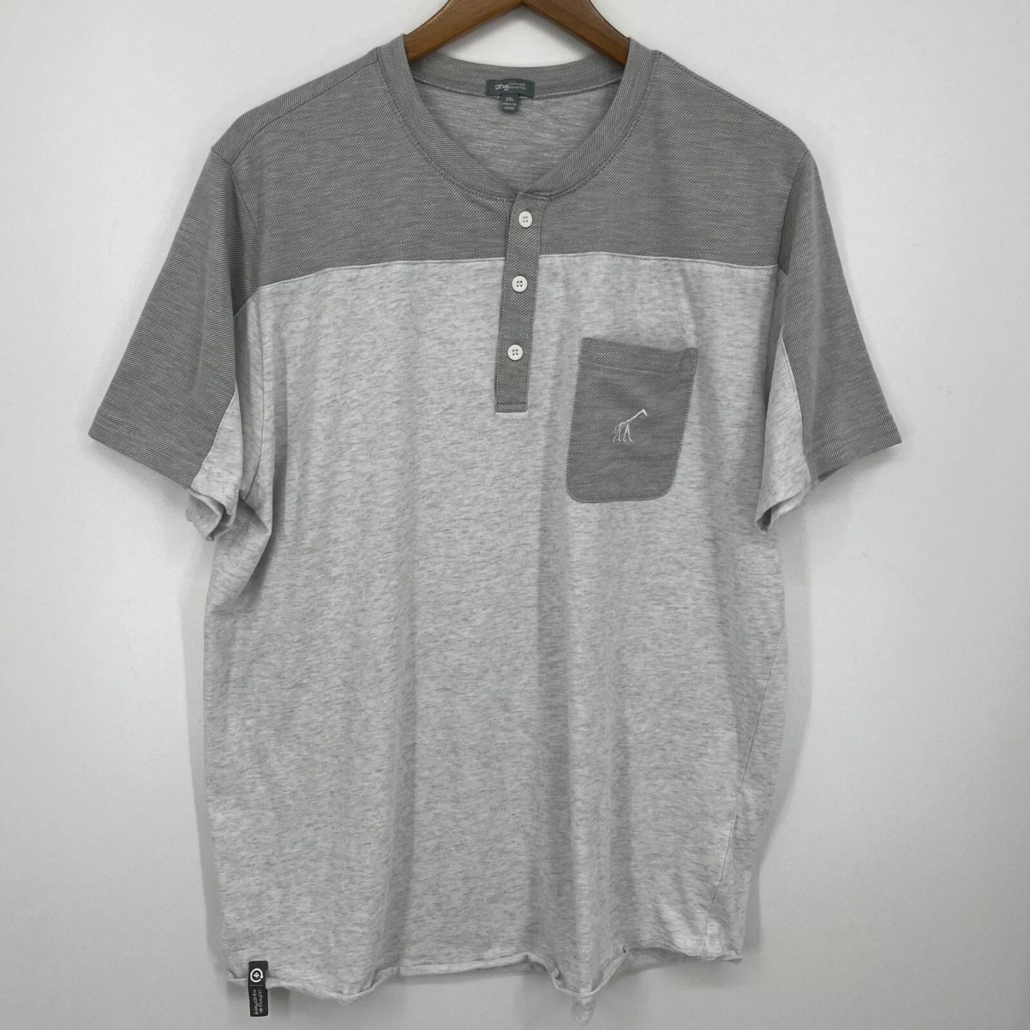 LRG T-Shirt Men's Size 2XL Gray Henley Button Pocket Logo Short Sleeve Vtg Y2K Unisex T-shirt, Sweatshirt, Hoodie, Long Sleeve Tee - T-Shirt, Sweatshirt, Hoodie
