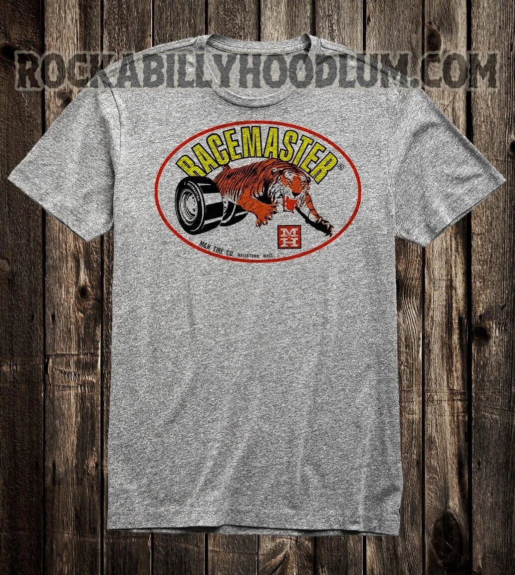 Retro Hot Rod Tee T Shirt Drag Racing Speed Shop MH M&H Tire Racemaster Tiger Unisex T-shirt, Sweatshirt, Hoodie, Long Sleeve Tee - T-Shirt, Sweatshirt, Hoodie