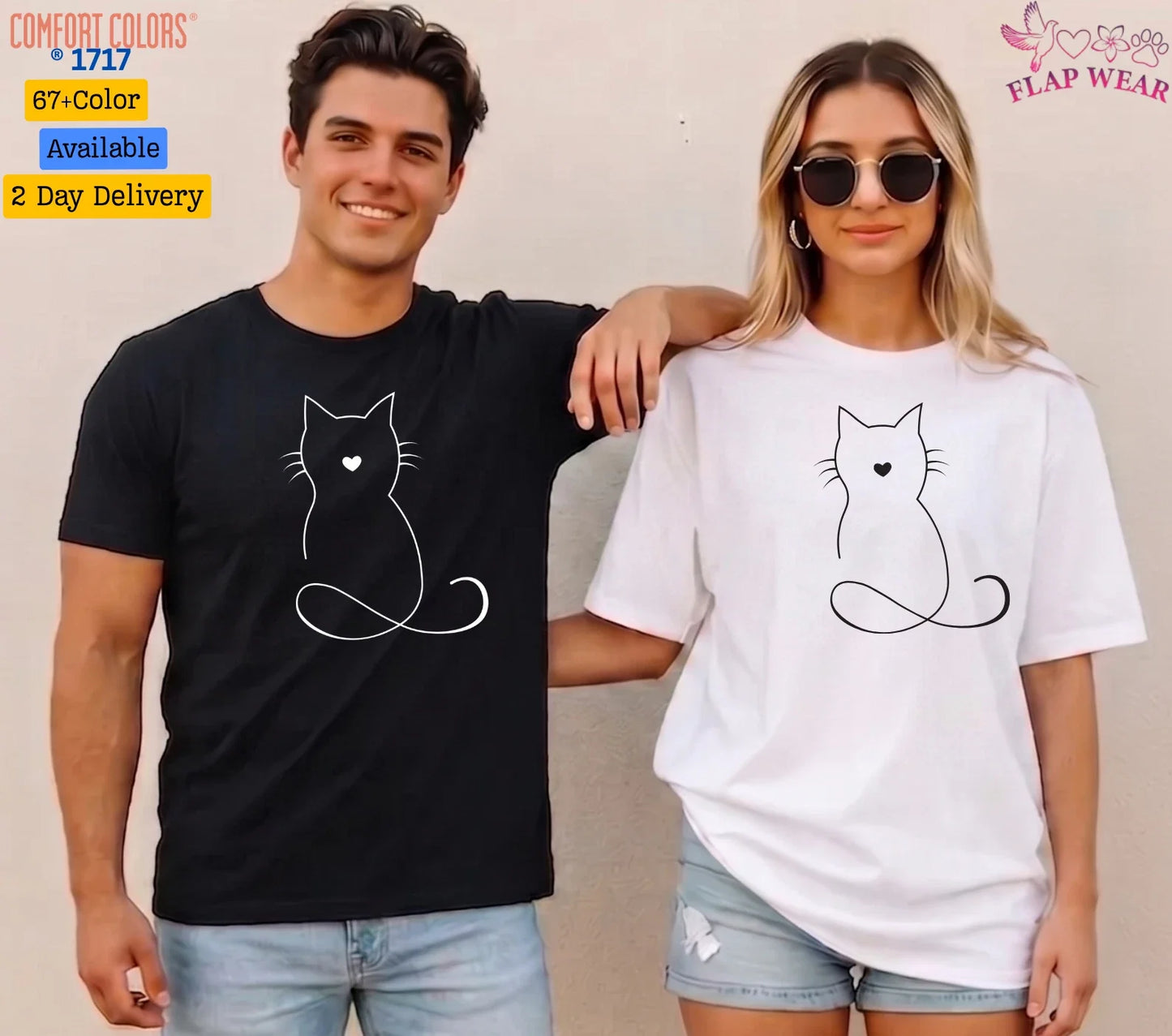 Unisex Minimalist Cat Heart T SHIRT,T shirt women,T shirt men,T shirt vintage Unisex T-shirt, Sweatshirt, Hoodie, Long Sleeve Tee - T-Shirt, Sweatshirt, Hoodie