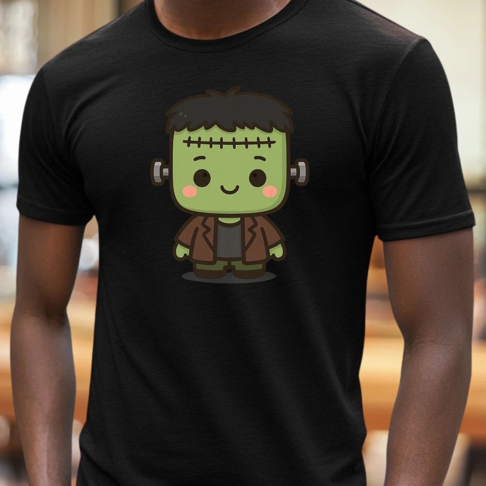 Mens Kawaii Frankenstein Motif Cotton T-Shirt Size S to 5XL Unisex T-shirt, Sweatshirt, Hoodie, Long Sleeve Tee - T-Shirt, Sweatshirt, Hoodie