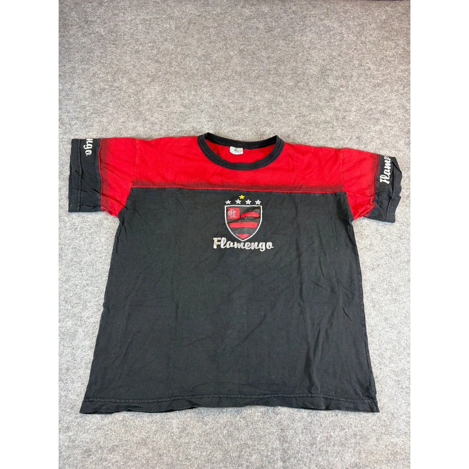 VTG Y2K Flamengo Football Club T-Shirt Mens L Black Red Retro Soccer Sportswear Unisex T-shirt, Sweatshirt, Hoodie, Long Sleeve Tee - T-Shirt, Sweatshirt, Hoodie