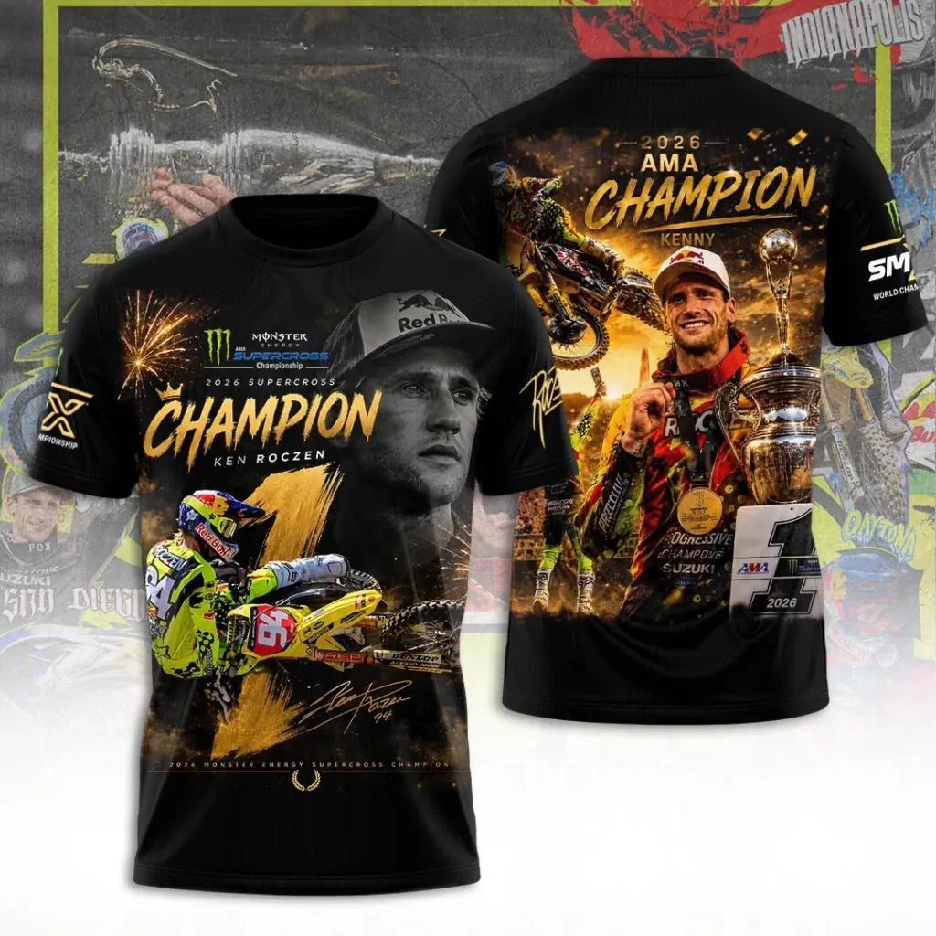 Ken 450SX Champion 2026 3D Apparel Tshirt Unisex T-shirt, Sweatshirt, Hoodie, Long Sleeve Tee - T-Shirt, Sweatshirt, Hoodie