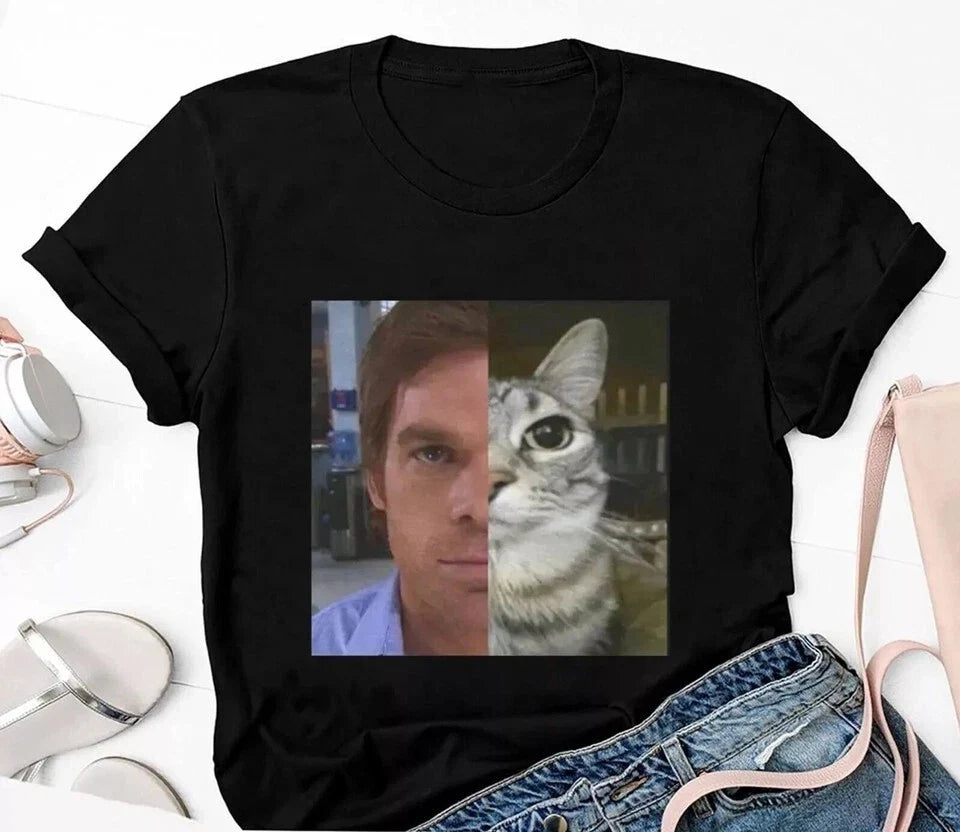 Dext Morgan Funny Cat Meme Unisex black Shirt TQ37461 Unisex T-shirt, Sweatshirt, Hoodie, Long Sleeve Tee - T-Shirt, Sweatshirt, Hoodie
