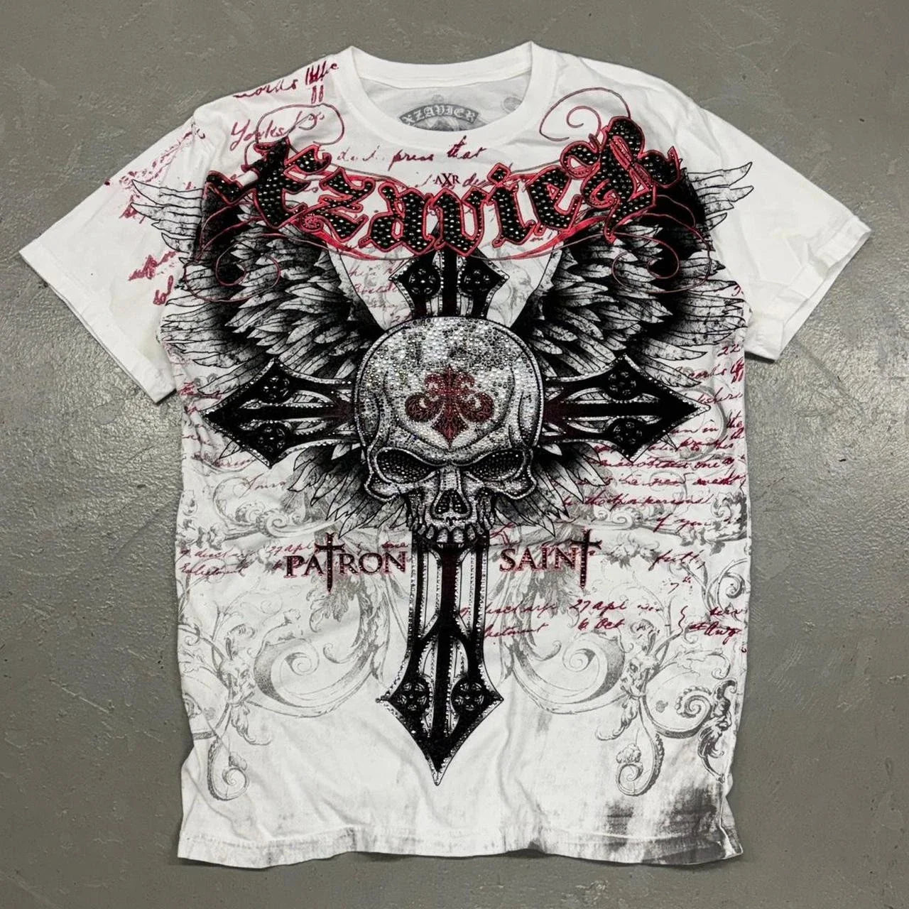 Y2K Xzavier Affliction styled Shirt Buckle L Skull Cross Wings Made In Usa Unisex T-shirt, Sweatshirt, Hoodie, Long Sleeve Tee - T-Shirt, Sweatshirt, Hoodie