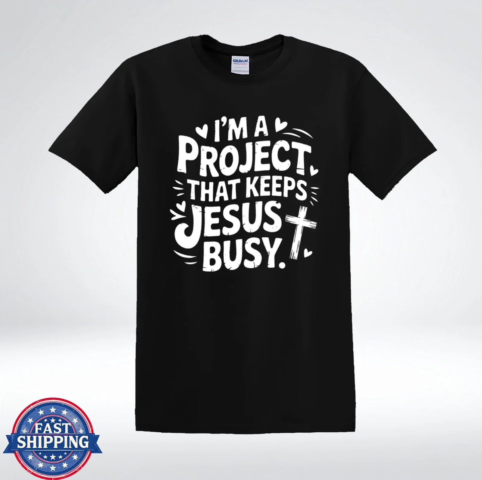 I'm A Project That Keeps Jesus Busy Christian Faith Quote Minimalist T-Shirt Unisex T-shirt, Sweatshirt, Hoodie, Long Sleeve Tee - T-Shirt, Sweatshirt, Hoodie
