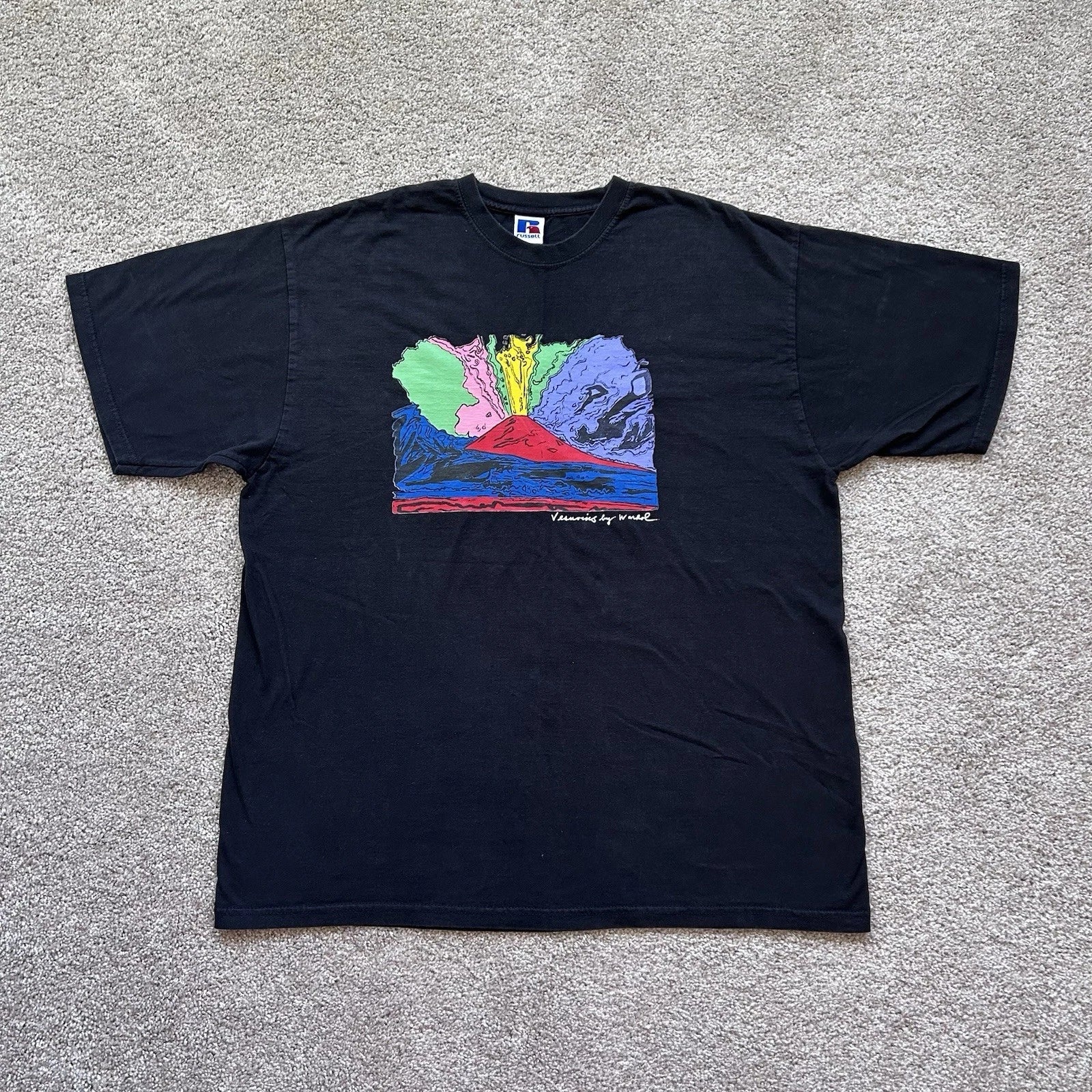 Andy Warhol Vesuvius T-Shirt Russell Athletic 2XL Black Pop Art Tee Vintage 90s Unisex T-shirt, Sweatshirt, Hoodie, Long Sleeve Tee - T-Shirt, Sweatshirt, Hoodie
