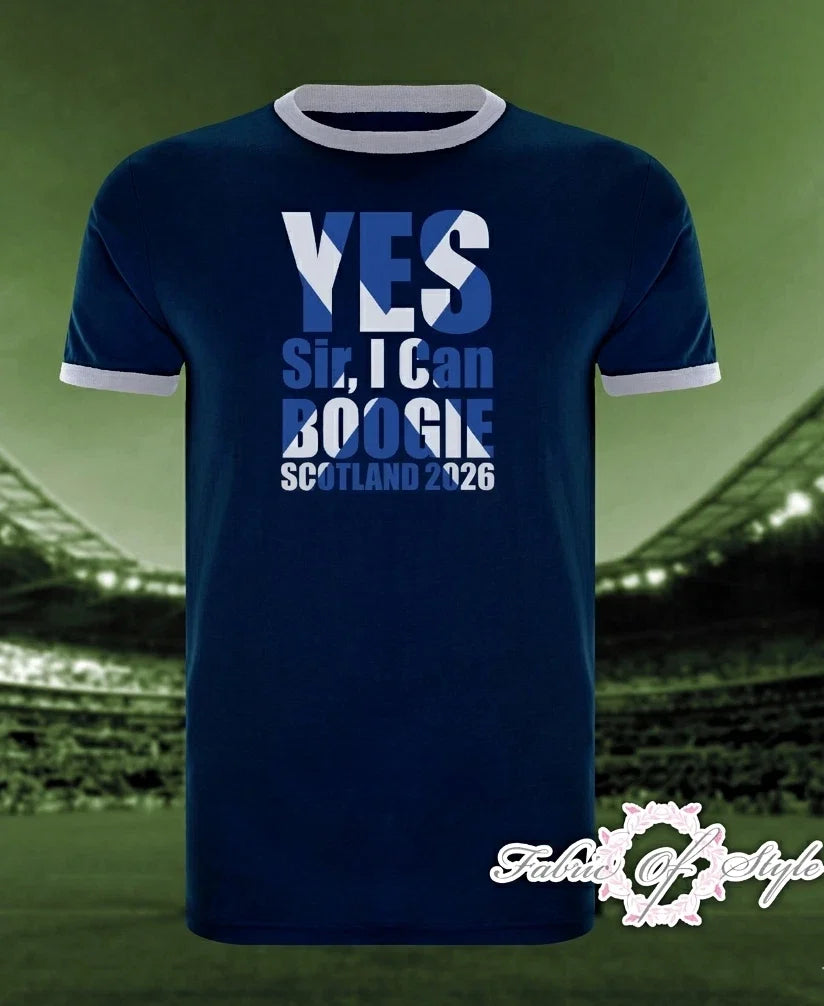 YES Sir, I can BOOGIE! SCOTTISH Flag Scotland  T-shirt Ringer l Navy 2026 Unisex T-shirt, Sweatshirt, Hoodie, Long Sleeve Tee - T-Shirt, Sweatshirt, Hoodie