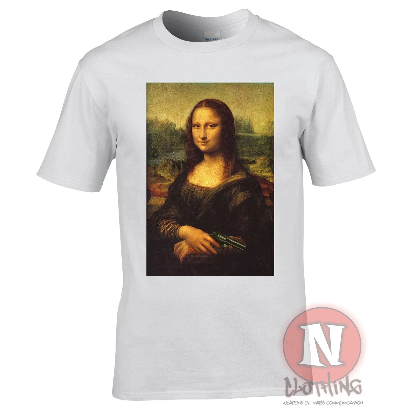 Mona Lisa Armed And Dangerous Aesthetics T-Shirt Y2K Alt Classic Art Unisex T-shirt, Sweatshirt, Hoodie, Long Sleeve Tee - T-Shirt, Sweatshirt, Hoodie