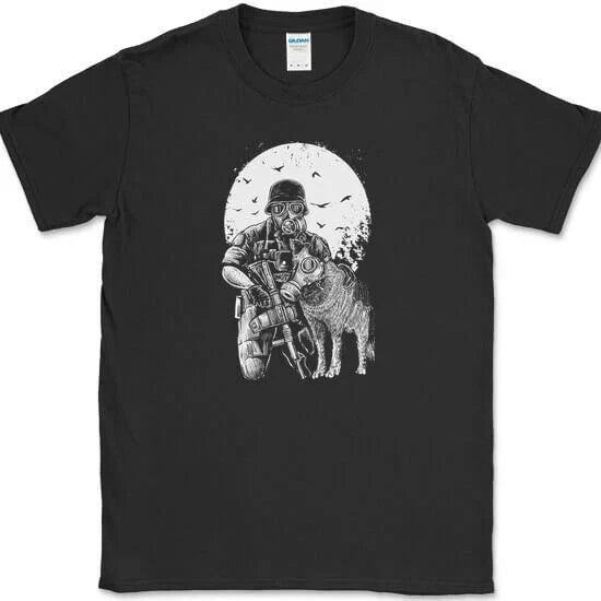 Gasmask Trooper T-Shirt Military Dog Trendy Apoc Graphic Tee Unisex T-shirt, Sweatshirt, Hoodie, Long Sleeve Tee - T-Shirt, Sweatshirt, Hoodie