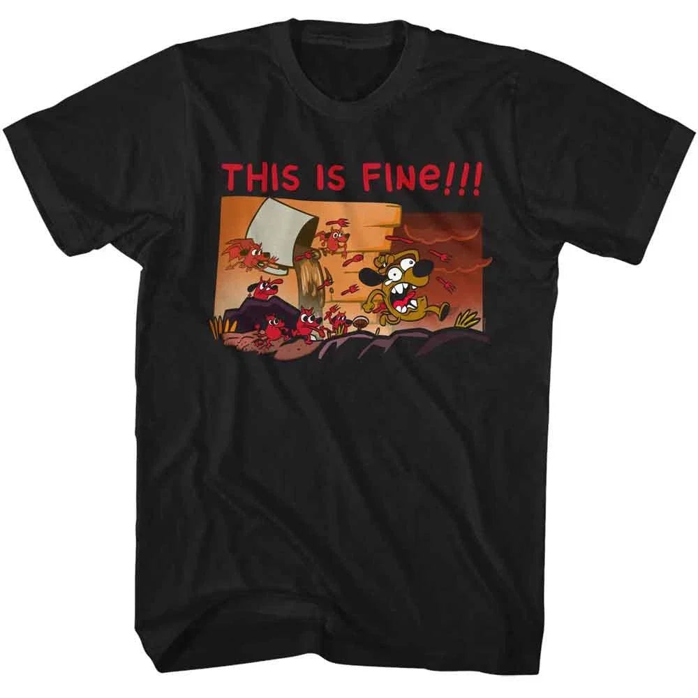 This Is Fine Chased Black Meme Shirt Unisex T-shirt, Sweatshirt, Hoodie, Long Sleeve Tee - T-Shirt, Sweatshirt, Hoodie
