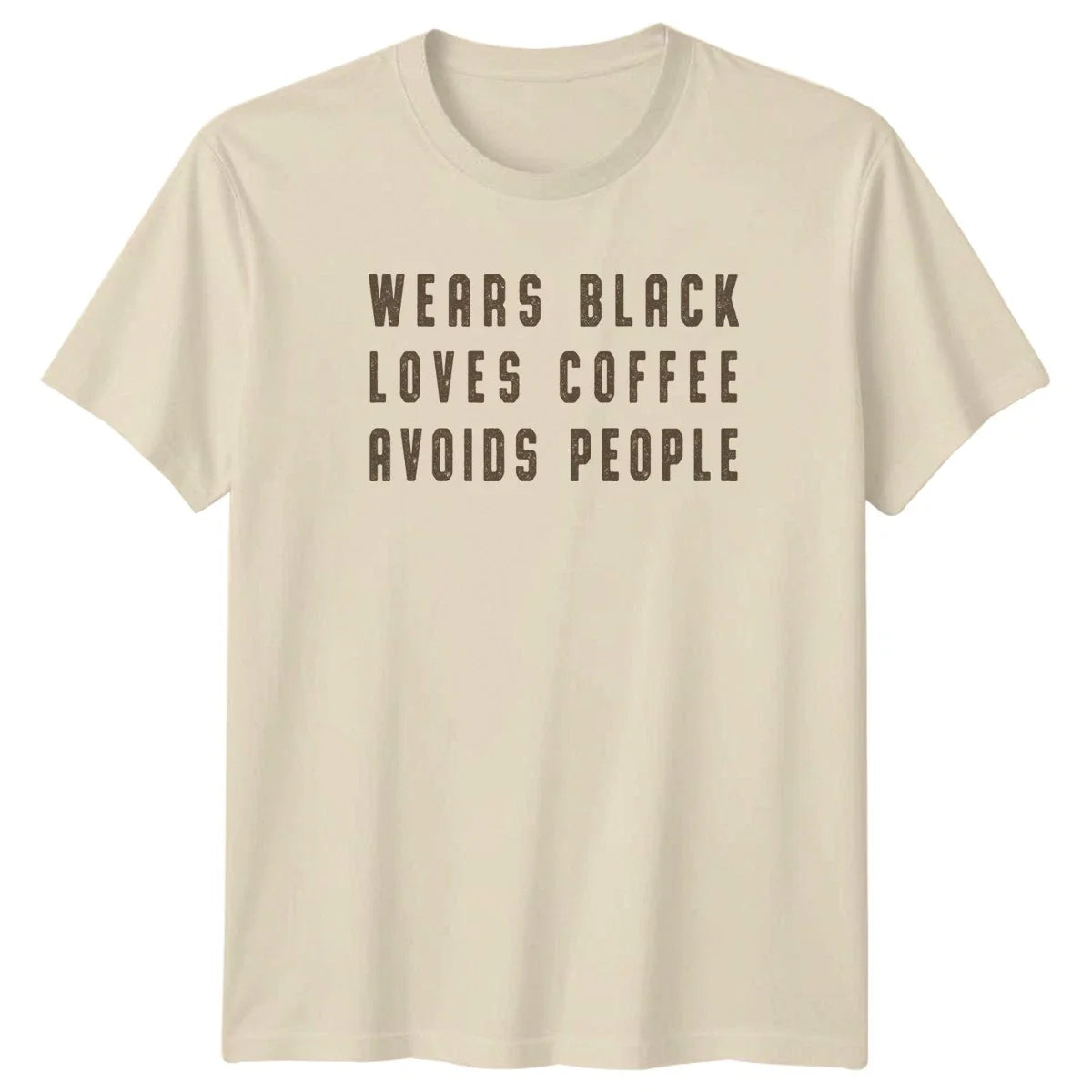 Wears Black Loves Coffee Avoids T-Shirt Introvert Humor Coffee Birthday Unisex T-shirt, Sweatshirt, Hoodie, Long Sleeve Tee - T-Shirt, Sweatshirt, Hoodie