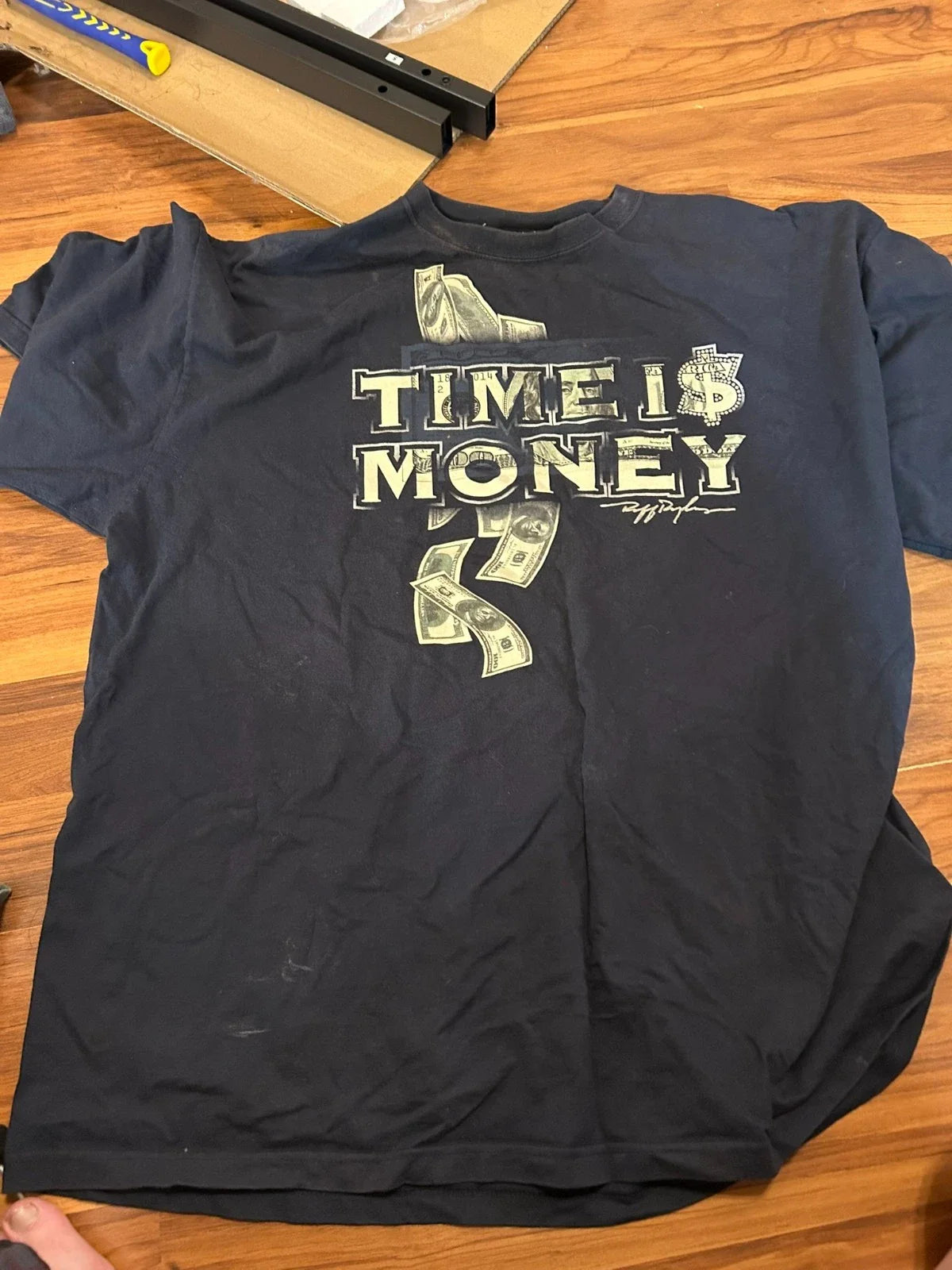 Vintage Ruff Ryders Denim Co Black T Shirt Adult 3XL Time Is Money Rap Y2K Unisex T-shirt, Sweatshirt, Hoodie, Long Sleeve Tee - T-Shirt, Sweatshirt, Hoodie
