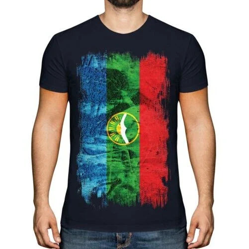 Karachay-Cherkessia Grunge Flag T-Shirt Tee Top Football Gift Unisex T-shirt, Sweatshirt, Hoodie, Long Sleeve Tee - T-Shirt, Sweatshirt, Hoodie
