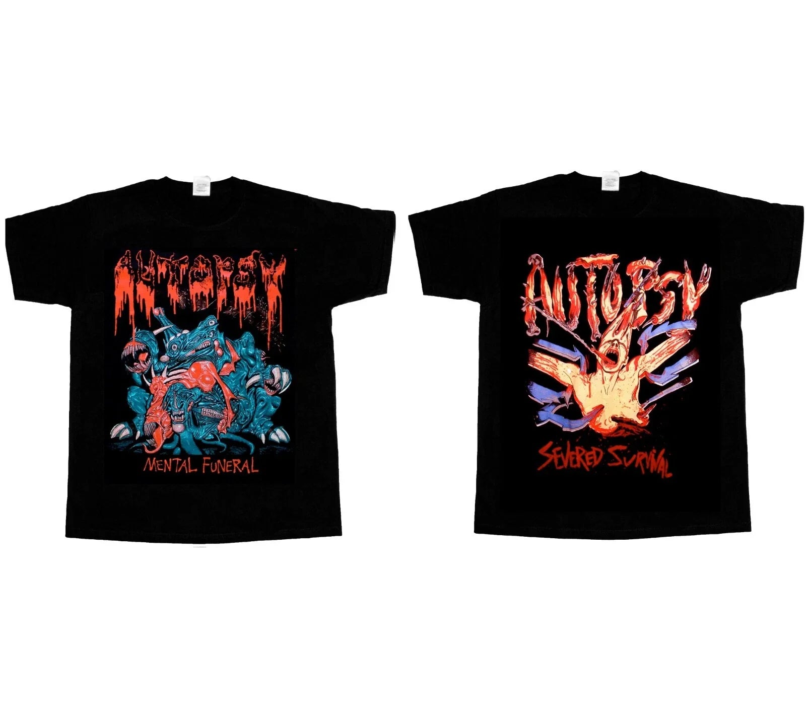 AUTOPSY SEVERED SURVIVAL MENTAL FUNERAL SHORT - LONG SLEEVE BLACK T-SHIRT 345XL Unisex T-shirt, Sweatshirt, Hoodie, Long Sleeve Tee - T-Shirt, Sweatshirt, Hoodie