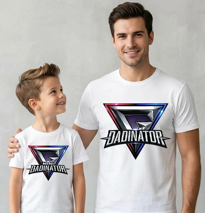 Fathers Day Dadinator Mini Dadinator Matching T Shirt Dad Son Family Gift Tee Unisex T-shirt, Sweatshirt, Hoodie, Long Sleeve Tee - T-Shirt, Sweatshirt, Hoodie