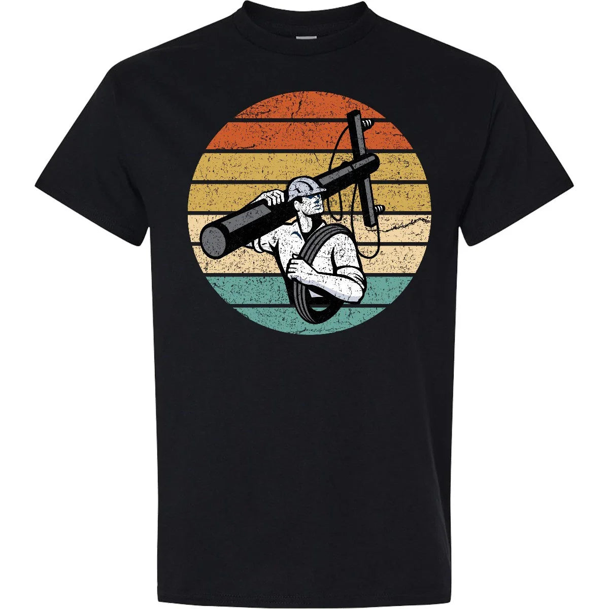 Inktastic Lineman Retro Line Worker T-Shirt Electrician Electrical Powerline Unisex T-shirt, Sweatshirt, Hoodie, Long Sleeve Tee - T-Shirt, Sweatshirt, Hoodie