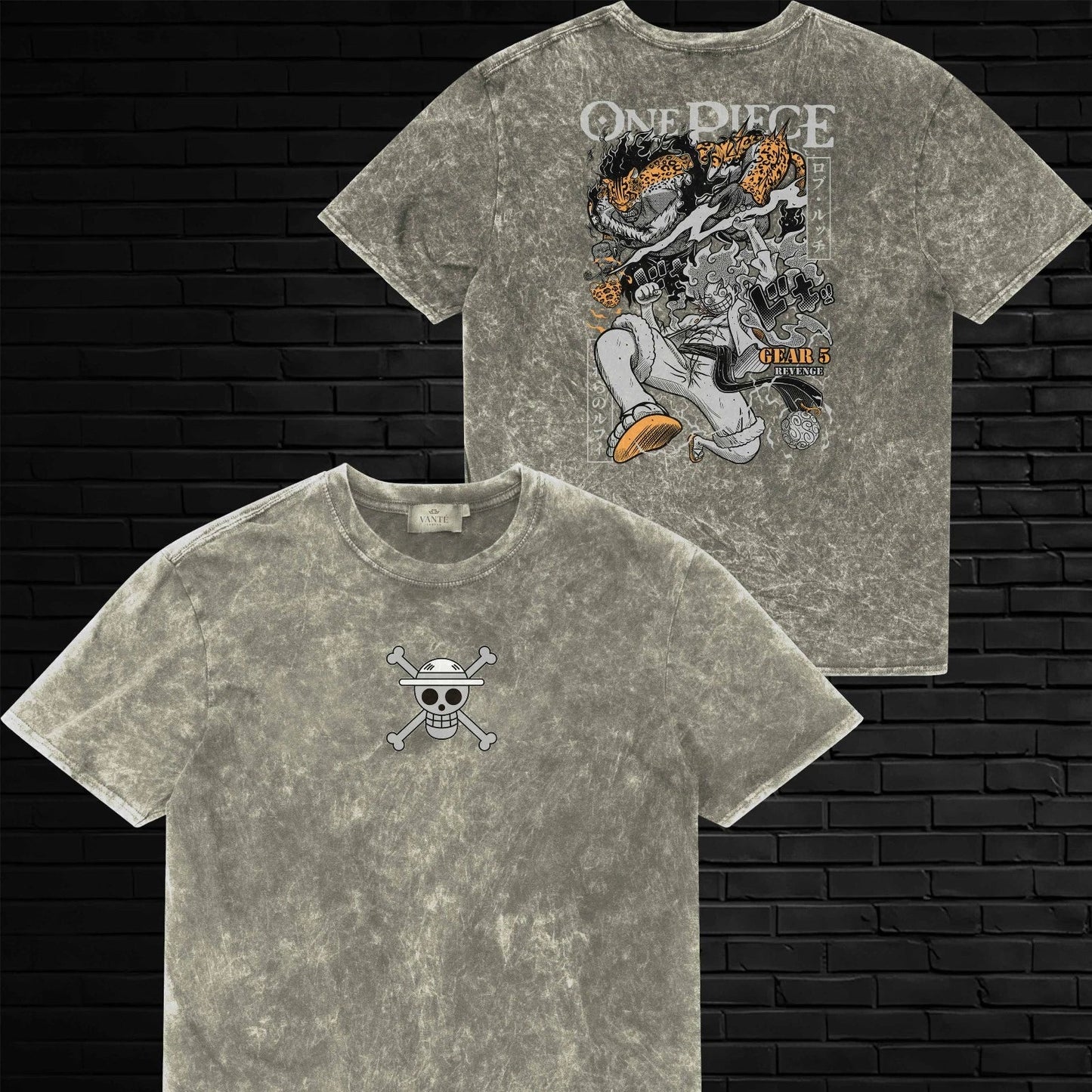 Monkey D Luffy Gear 5 Rob Lucci Acid Wash Graphic Tee Shirt Streetwear Top Unisex T-shirt, Sweatshirt, Hoodie, Long Sleeve Tee - T-Shirt, Sweatshirt, Hoodie
