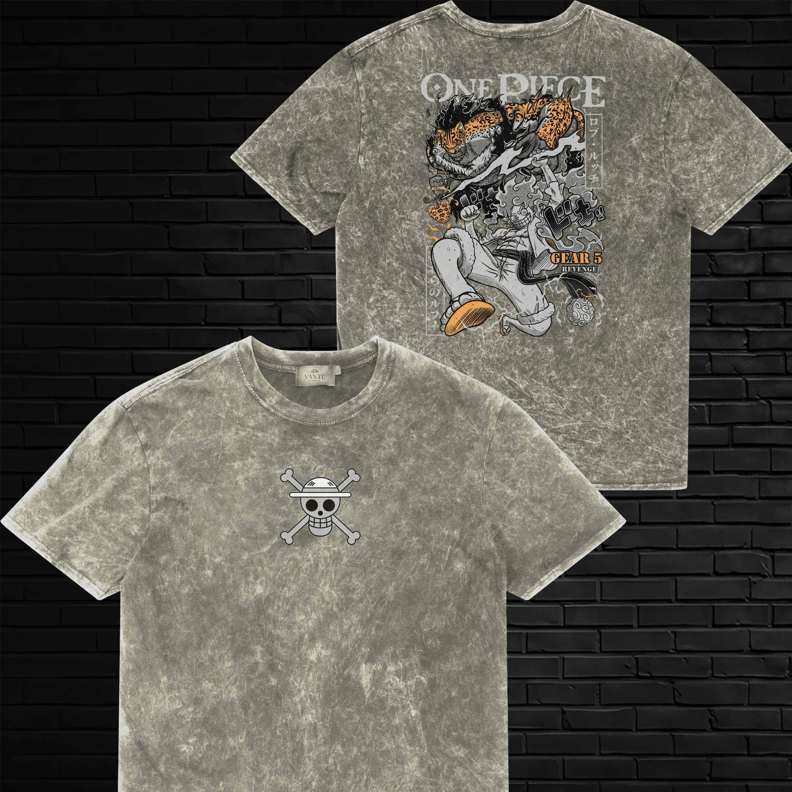 Monkey D Luffy Gear 5 Rob Lucci Acid Wash Graphic Tee Shirt Streetwear Top Unisex T-shirt, Sweatshirt, Hoodie, Long Sleeve Tee - T-Shirt, Sweatshirt, Hoodie