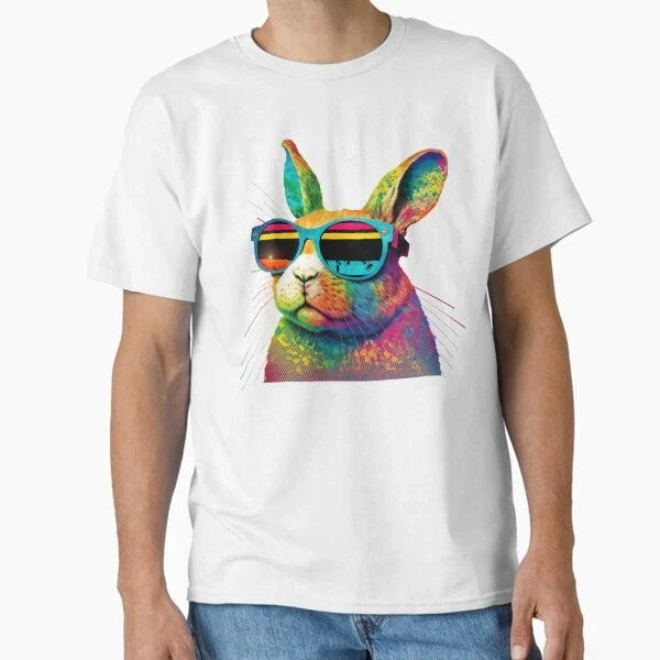 Rabbit wearing sunglasses glasses pop art Cla T-Shirt Made in US/AUS Size S-2XL Unisex T-shirt, Sweatshirt, Hoodie, Long Sleeve Tee - T-Shirt, Sweatshirt, Hoodie