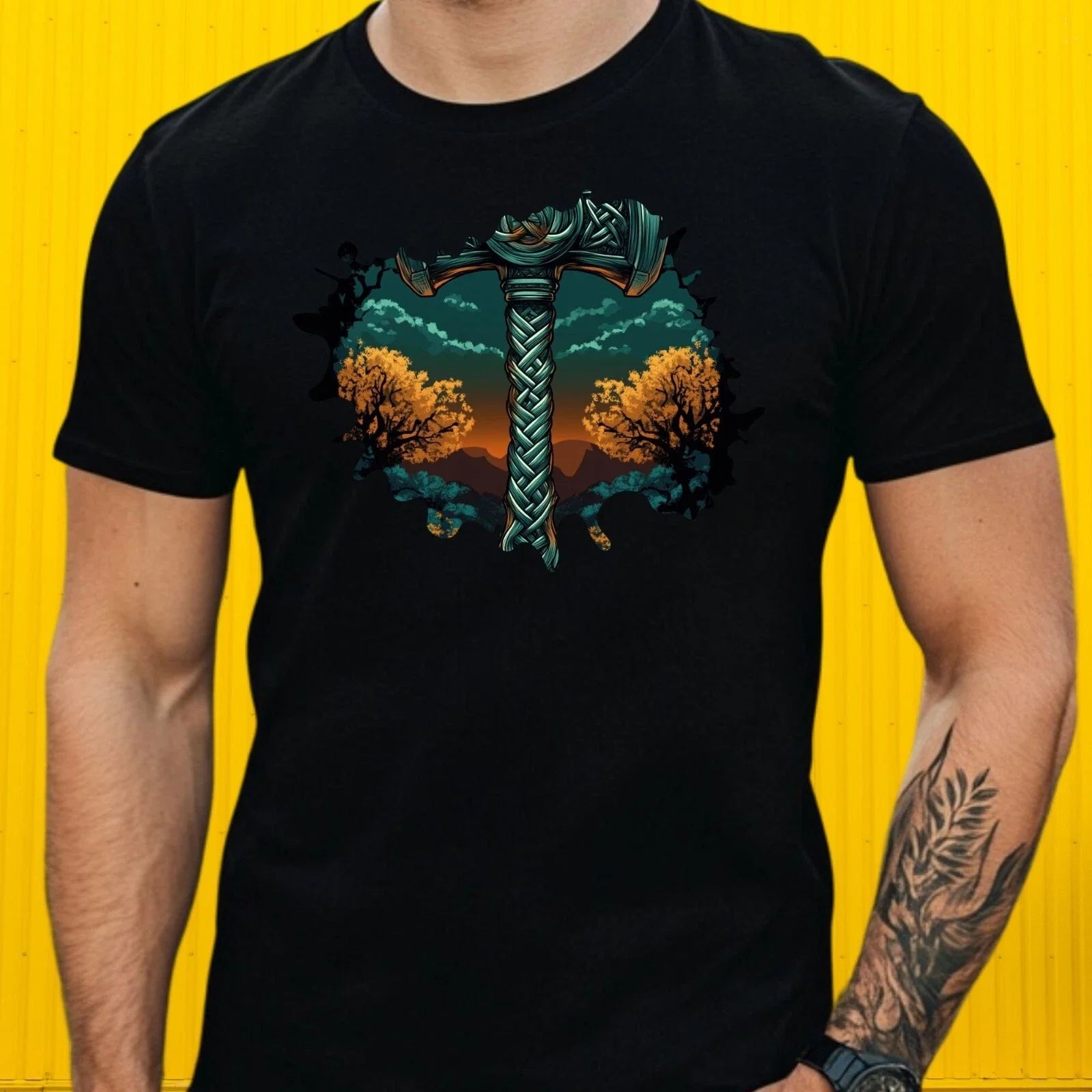 Mens Mjolnir Knot Hammer Motif Cotton T-Shirt Size XS to 5XL Unisex T-shirt, Sweatshirt, Hoodie, Long Sleeve Tee - T-Shirt, Sweatshirt, Hoodie