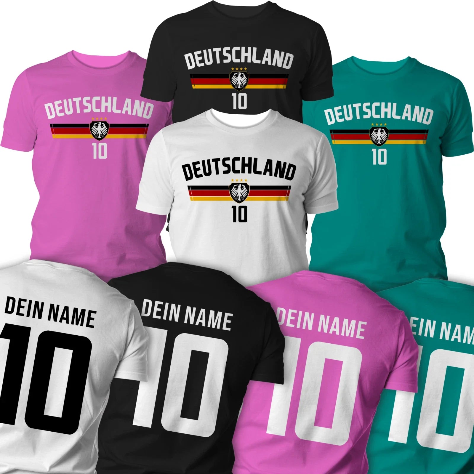 Germany Jersey T-Shirt + Desired Name & Number Personalised World Cup Gift 2026 Unisex T-shirt, Sweatshirt, Hoodie, Long Sleeve Tee - T-Shirt, Sweatshirt, Hoodie