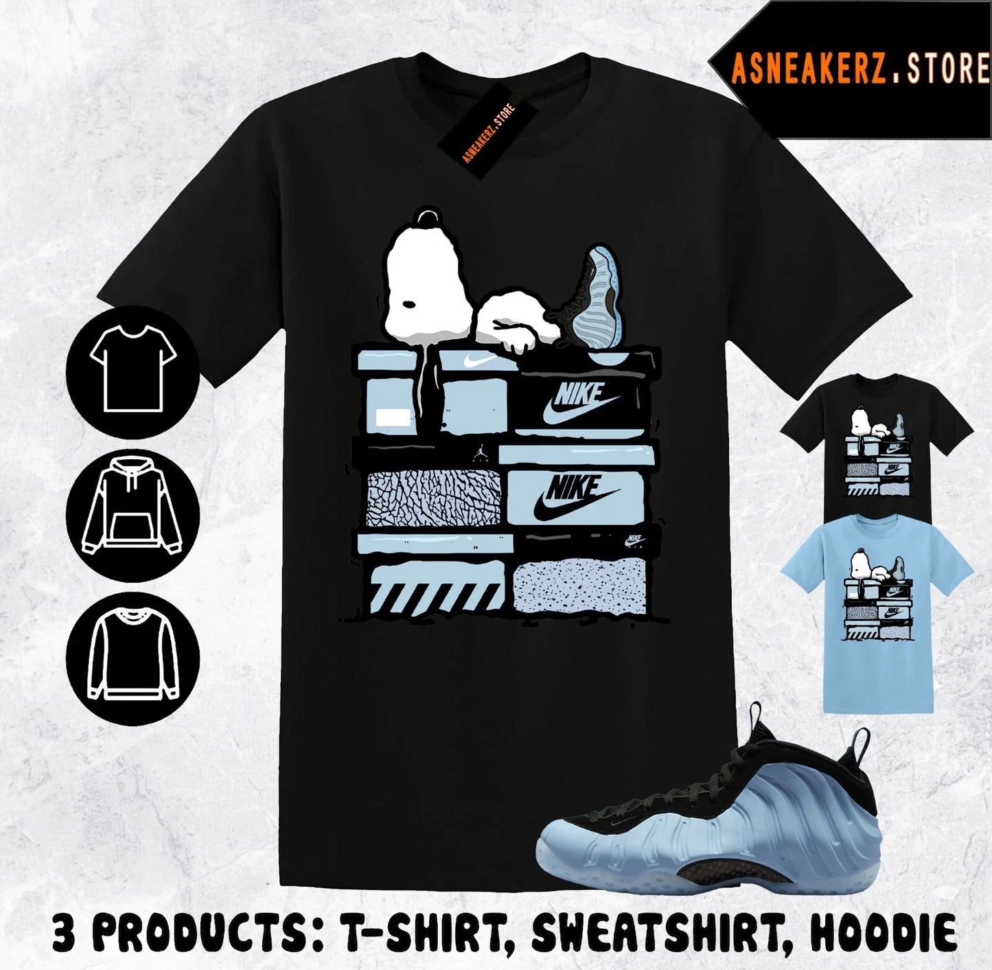Shirt Match Foamposite One Psychic Blue Sneaker Matching Tee Sneakerhead S Dog Unisex T-shirt, Sweatshirt, Hoodie, Long Sleeve Tee - T-Shirt, Sweatshirt, Hoodie