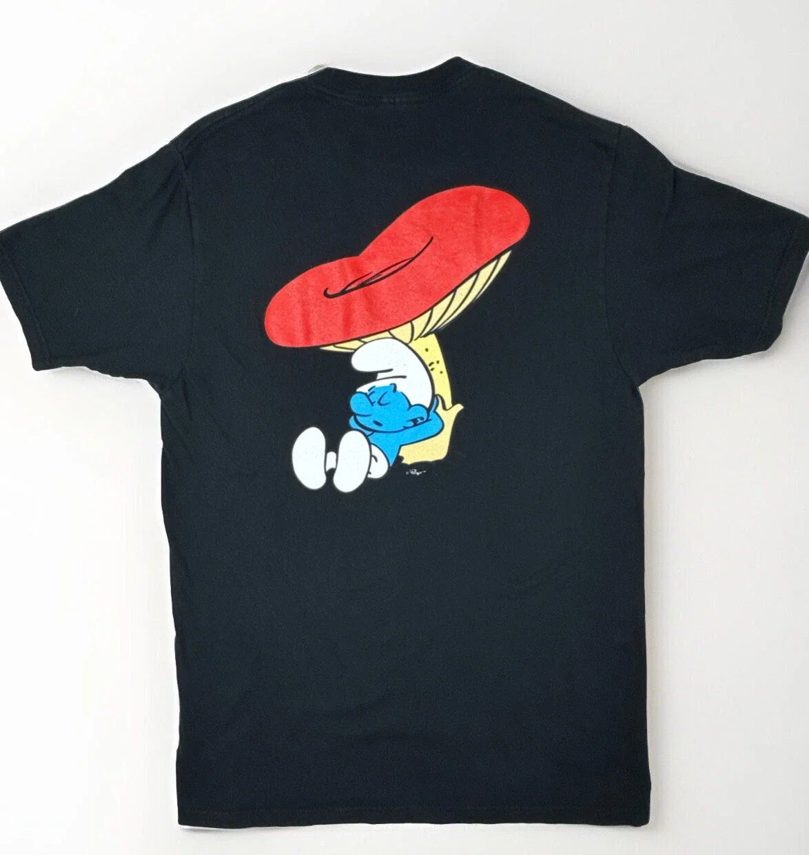 Smurfs T Shirt Black Size med Yawn Sleepy Lazy Unisex T-shirt, Sweatshirt, Hoodie, Long Sleeve Tee - T-Shirt, Sweatshirt, Hoodie