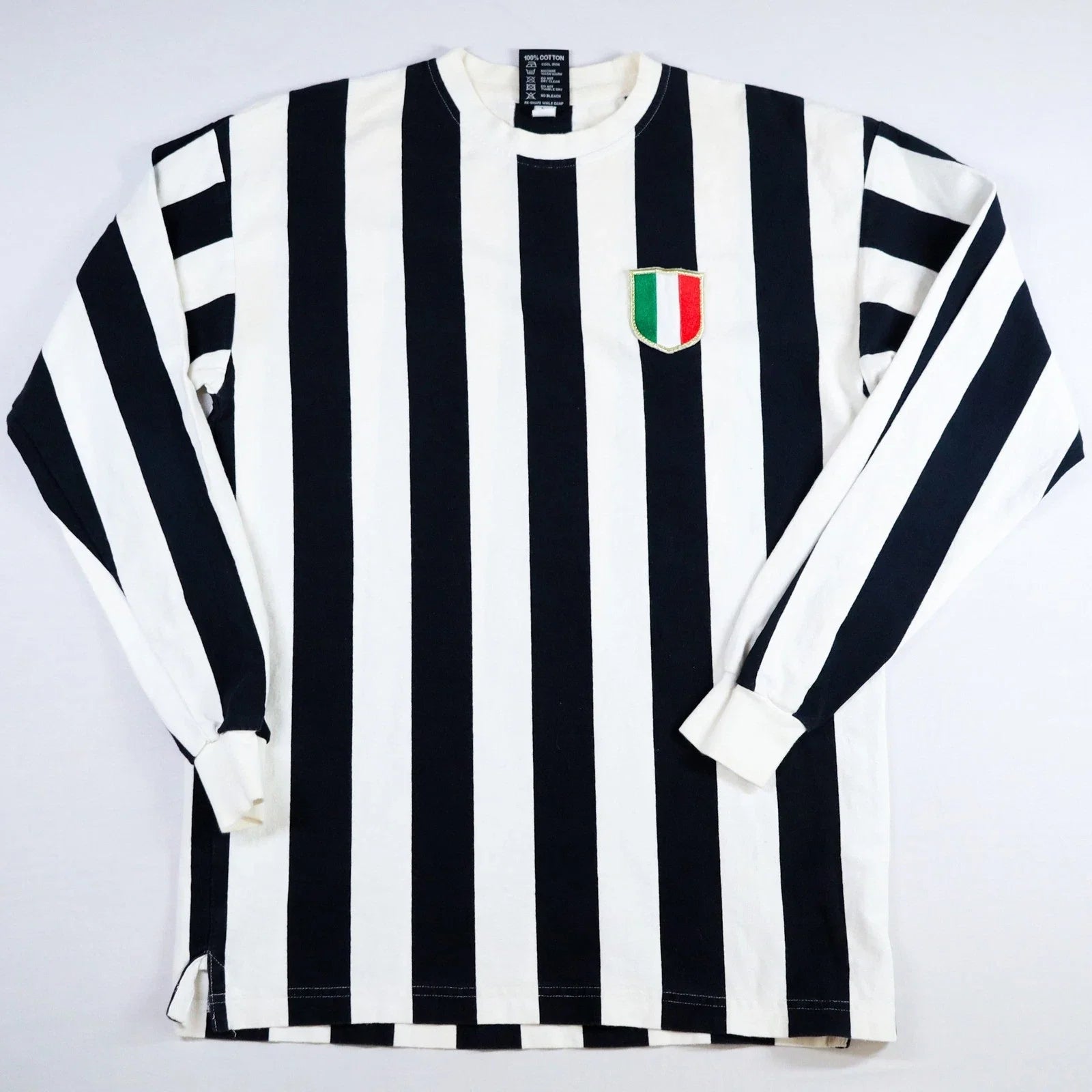 Juventus Scudetto Retro Long Sleeve Jersey Shirt Mens L Black White Official Unisex T-shirt, Sweatshirt, Hoodie, Long Sleeve Tee - T-Shirt, Sweatshirt, Hoodie