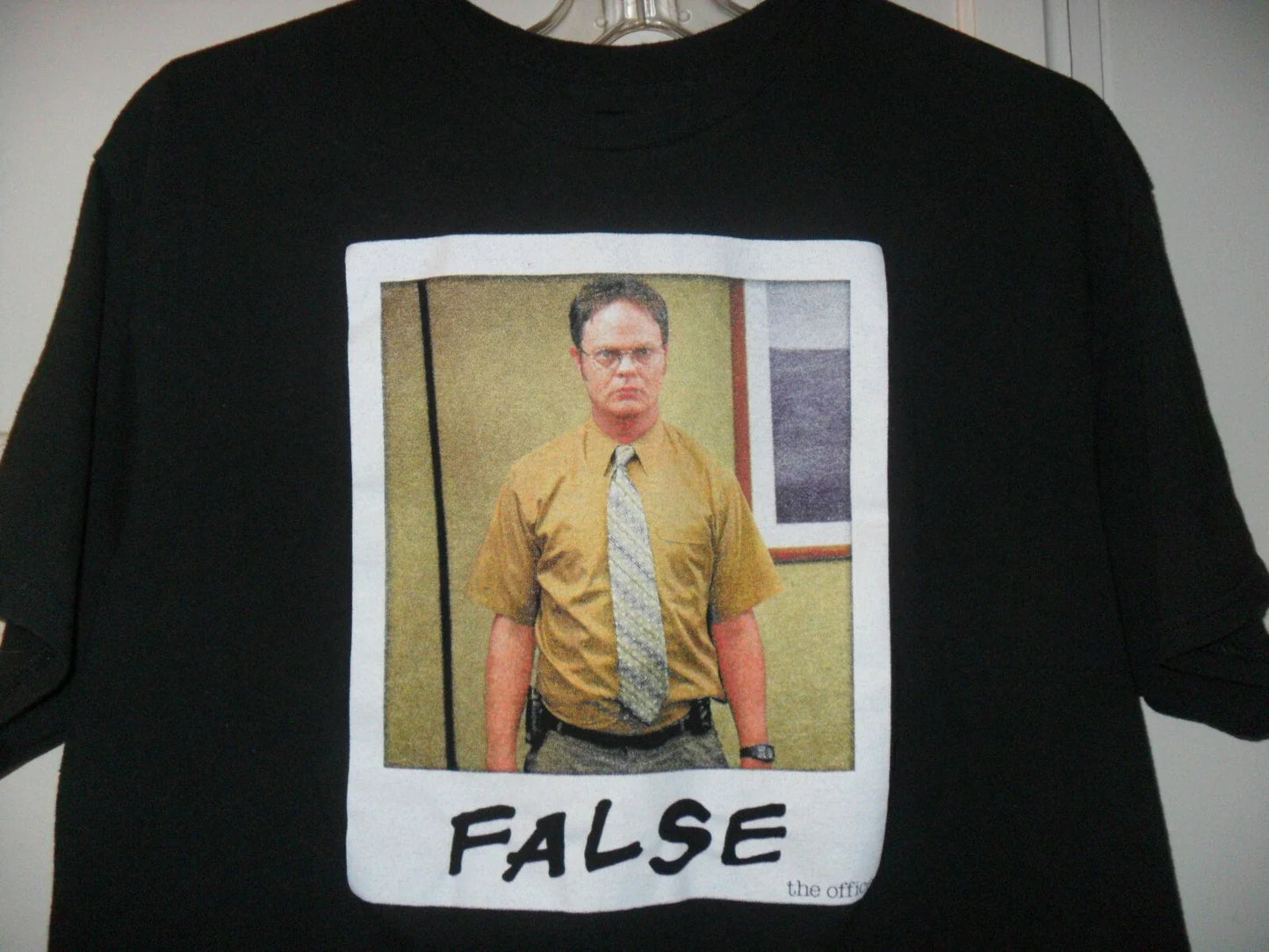 FALSE Dwight Schrute THE OFFICE T-Shirt Men Size LARGE Black Very good Funny! Unisex T-shirt, Sweatshirt, Hoodie, Long Sleeve Tee - T-Shirt, Sweatshirt, Hoodie