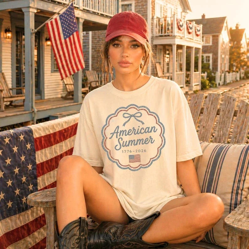 Vintage Coquette Americana Summer 1776 2026 Shirt Usa 250 Shirt Unisex T-shirt, Sweatshirt, Hoodie, Long Sleeve Tee - T-Shirt, Sweatshirt, Hoodie