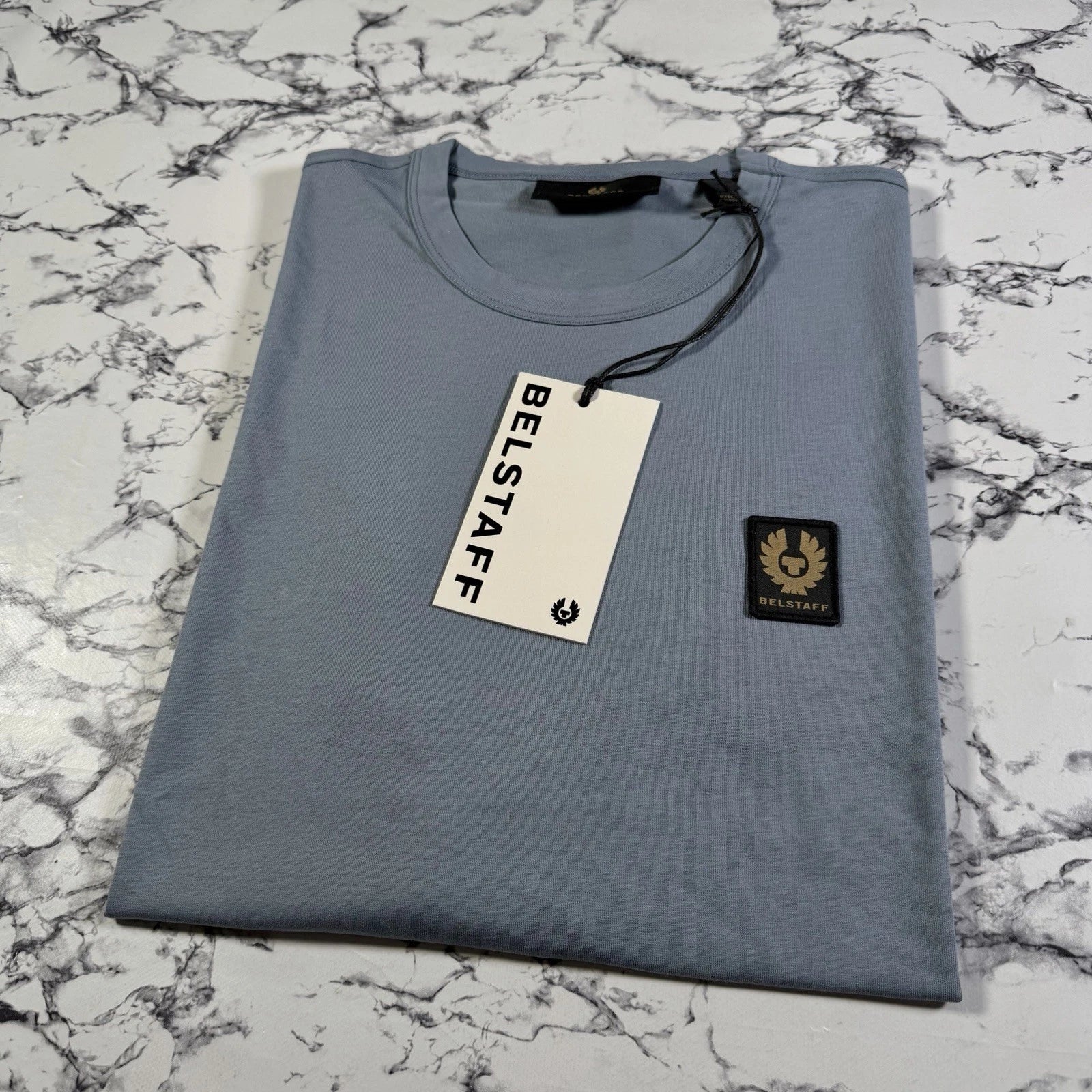 BELSTAFF Mens Blue Flint Phoenix Logo T Shirt SIZE LARGE BNWT Authentic Unisex T-shirt, Sweatshirt, Hoodie, Long Sleeve Tee - T-Shirt, Sweatshirt, Hoodie