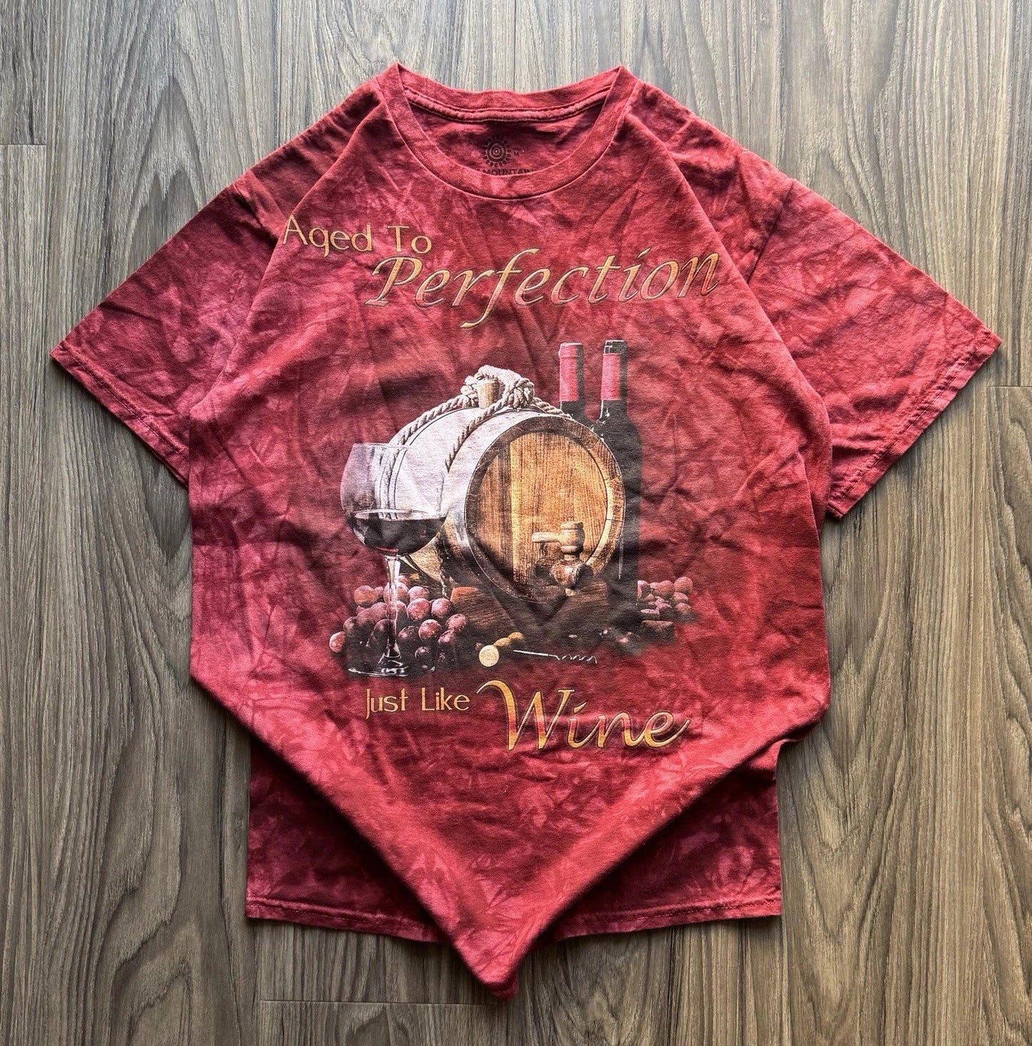 Vintage The Mountain Wine Graphic Tee Size M Tie Dye Aged To Perfection Unisex T-shirt, Sweatshirt, Hoodie, Long Sleeve Tee - T-Shirt, Sweatshirt, Hoodie