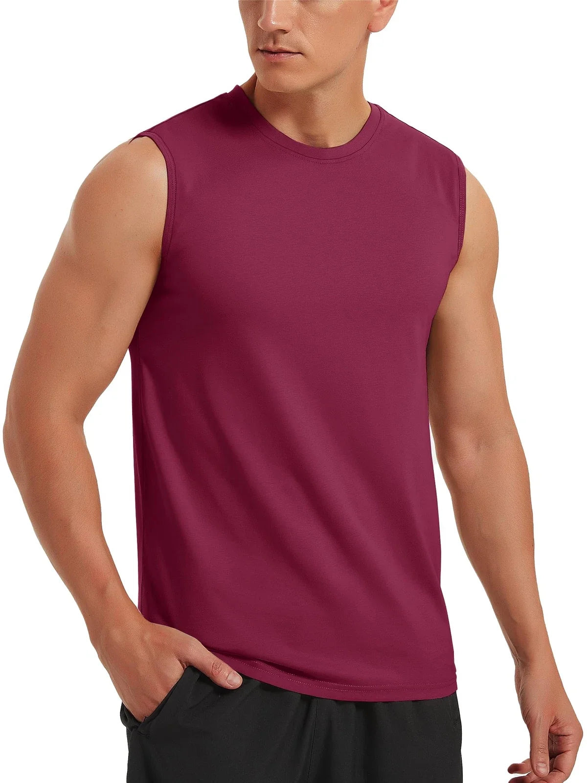 Men's Sleeveless Muscle Tee Cotton Tank Tops Gym Fitness Casual Swim Sport Shirt Unisex T-shirt, Sweatshirt, Hoodie, Long Sleeve Tee - T-Shirt, Sweatshirt, Hoodie