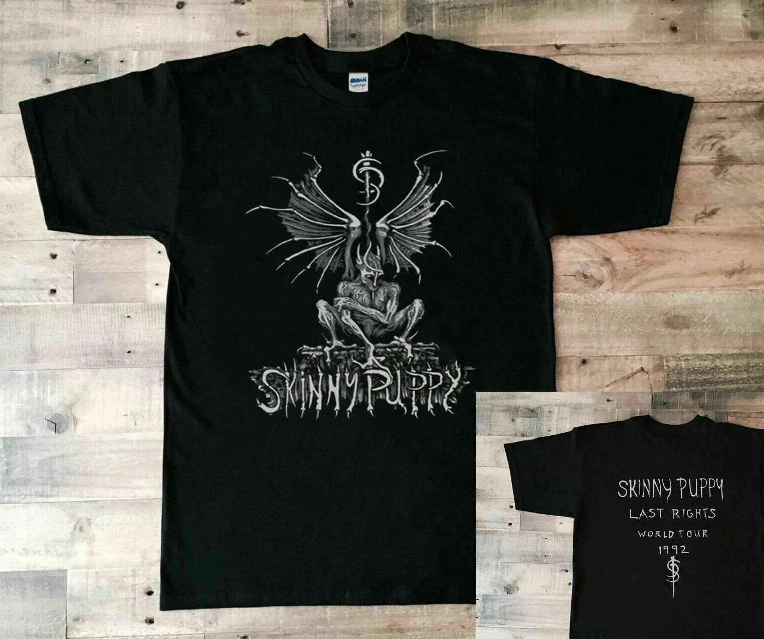 Vintage 1992 Skinny Puppy The Last Rights World Tour T-Shirt, 90s Skinny Puppy B Unisex T-shirt, Sweatshirt, Hoodie, Long Sleeve Tee - T-Shirt, Sweatshirt, Hoodie