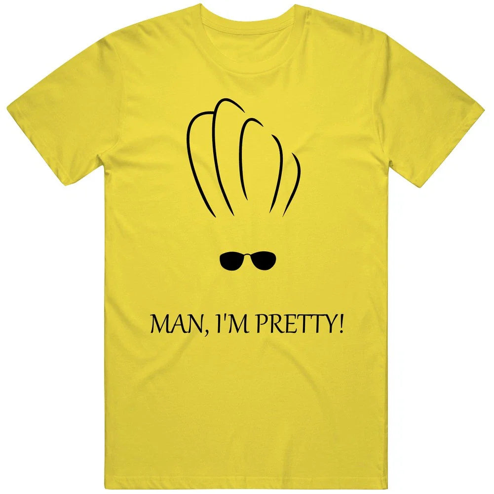 Johnny Bravo Man I'm Pretty Cartoon Tv Funny Retro Vintage Daisy Yellow Cot Unisex T-shirt, Sweatshirt, Hoodie, Long Sleeve Tee - T-Shirt, Sweatshirt, Hoodie