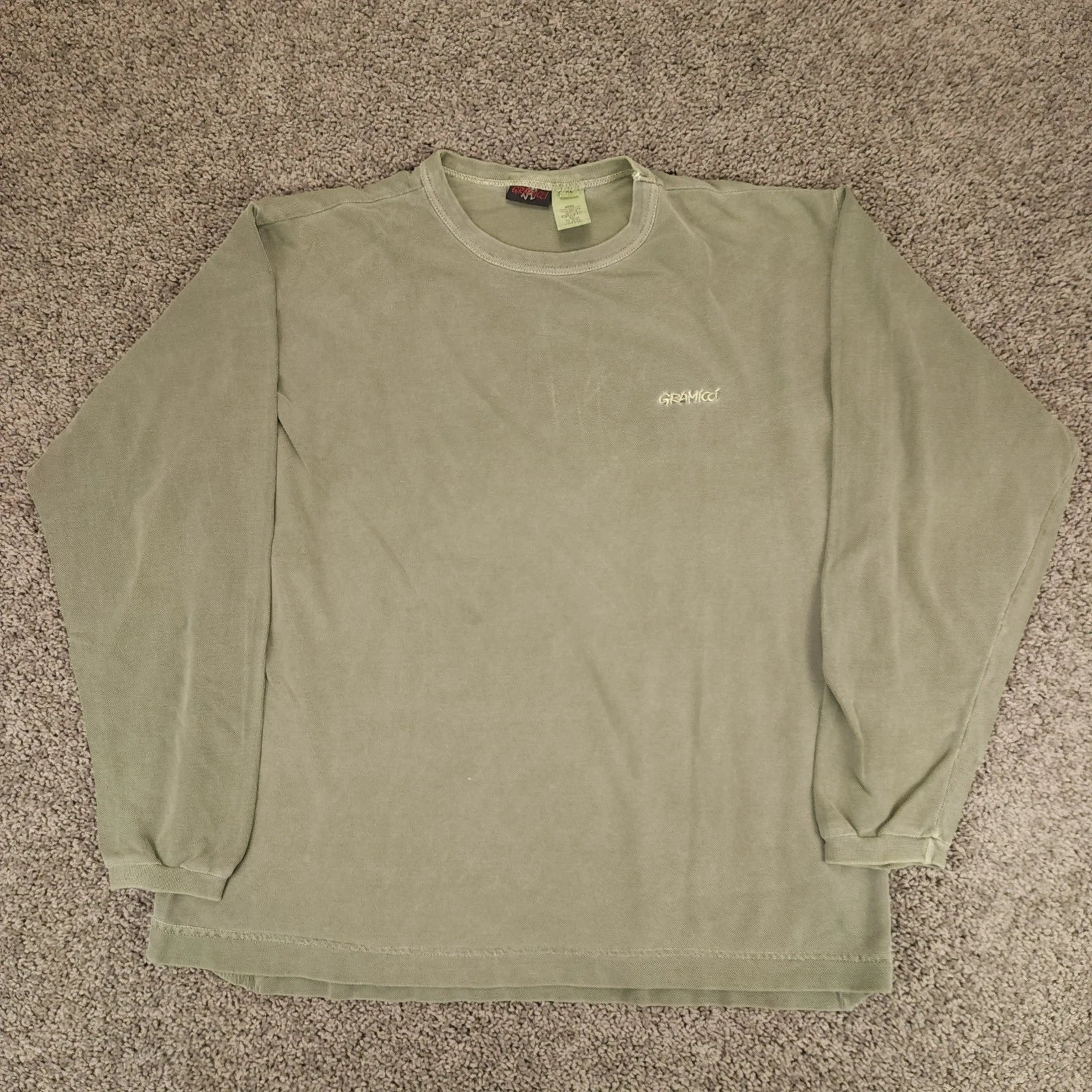 Vintage Gramicci Shirt Men XL Green Textured Long Sleeve USA 90s Y2K Boxy Grunge Unisex T-shirt, Sweatshirt, Hoodie, Long Sleeve Tee - T-Shirt, Sweatshirt, Hoodie