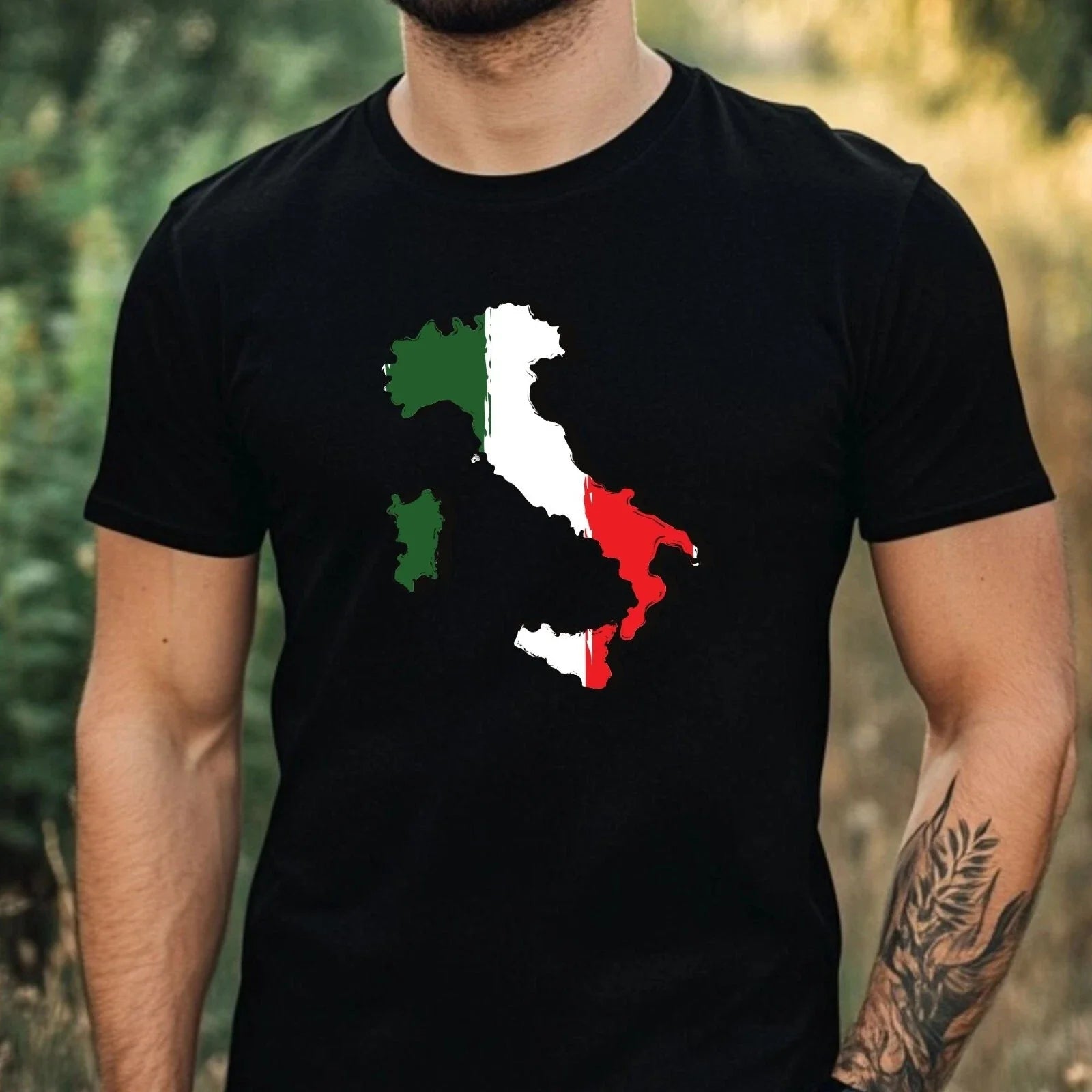 Mens Italy Flag Motif Cotton T-Shirt Size XS to 5XL Unisex T-shirt, Sweatshirt, Hoodie, Long Sleeve Tee - T-Shirt, Sweatshirt, Hoodie